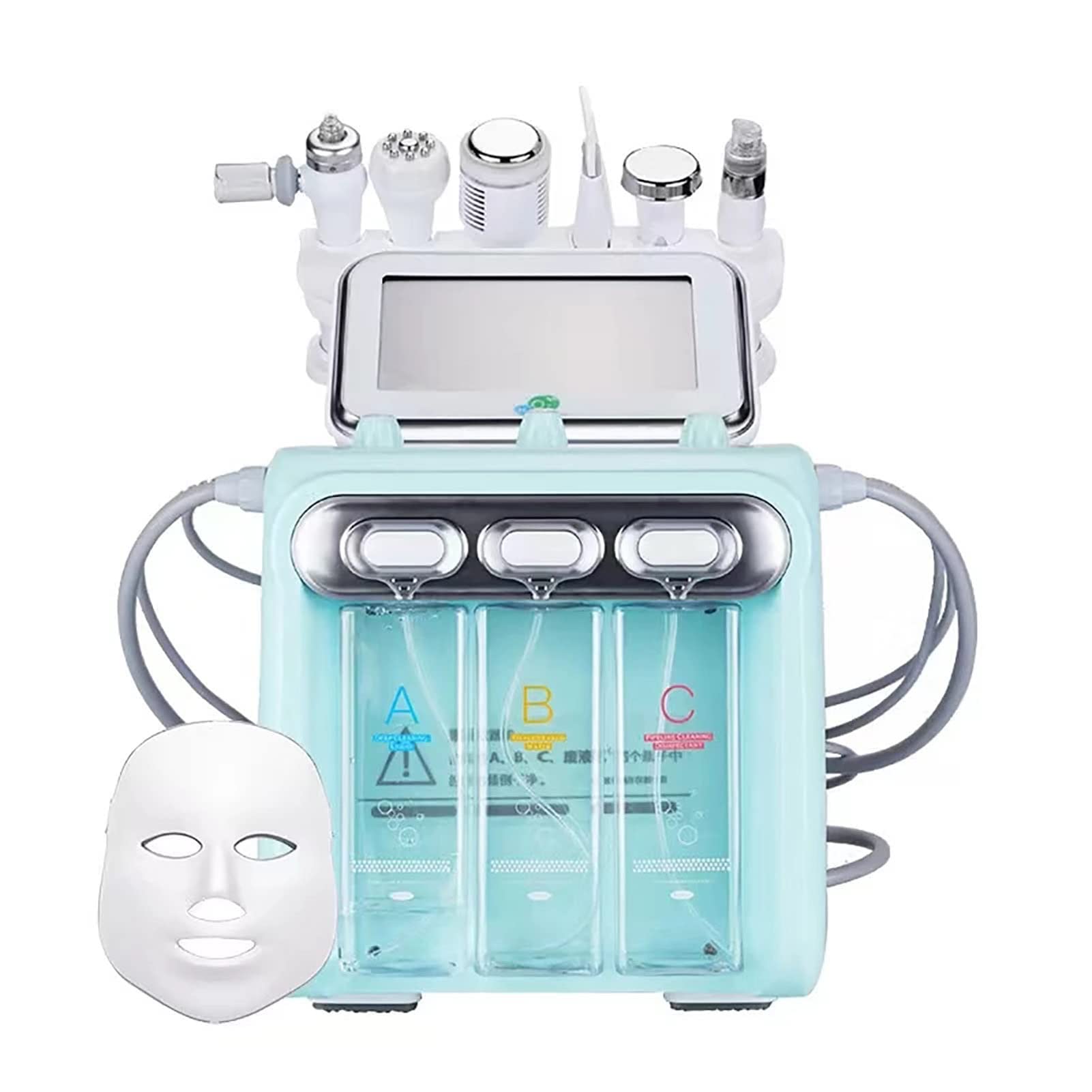 Mascara Facial Luz Led Facial Profesional, Máquina de Cuidado Facial Hidratante de Oxígeno Puro con Máscara Facial LED, Exfoliante de Limpieza Profunda, para Todo Tipo de Piel