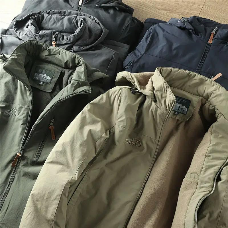 Chaqueta con capucha para hombre con forro polar de primavera 6