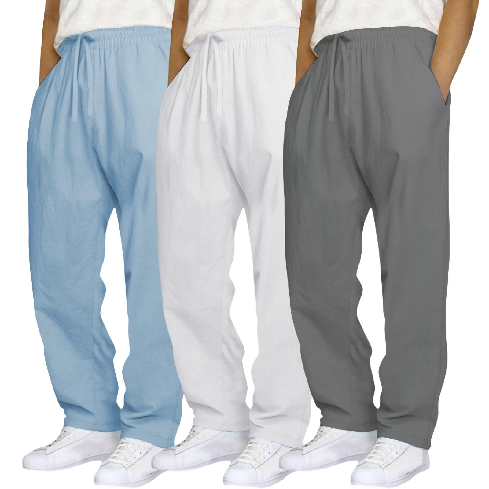 Générique Pantalon De Travail Homme Pantalon Homme Confortable Polyvalent Durable Ceinture Élastique Couture Renforcée Idéal Quotidien Été Printemps Mode Frais Cool