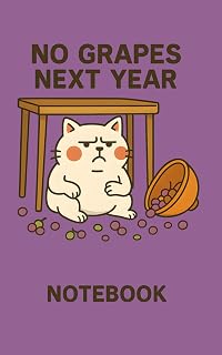 No Grapes Next Year: Funny Grumpy Cat Purple Cover Notebook 5x8" College Ruled: A Hilarious Gift Journal for Students, Teens, Cat Lovers, and Stationery Collectors