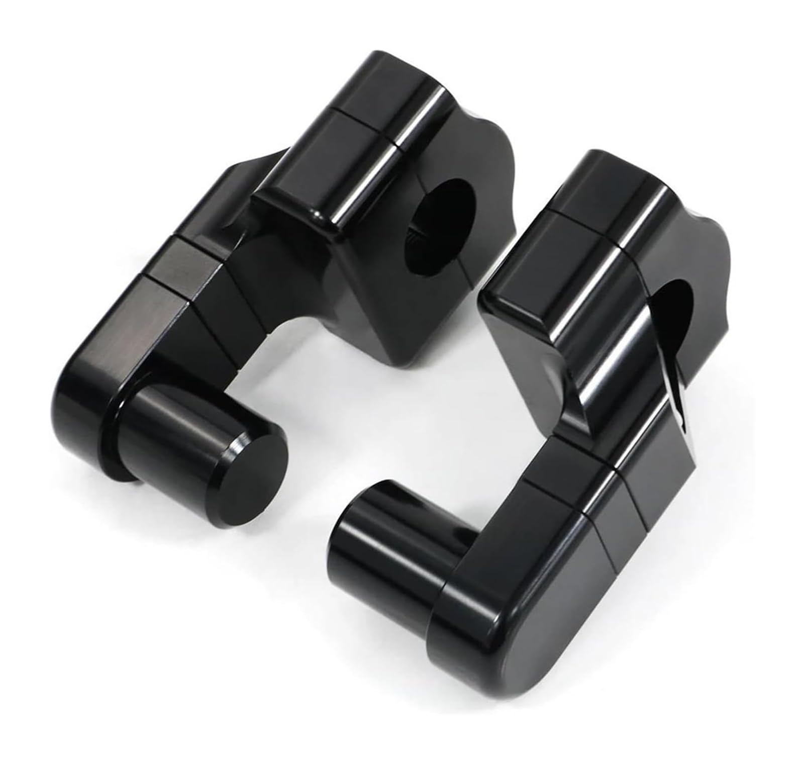 Elevadores De Manillar Giratorios De Aluminio CNC para Motocicleta Universal De 22mm Y 7/8" Elevadores De Manillar para Motocicleta Alzas Manillar Motocicleta(Negro)