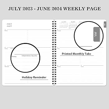 Amazon.com : Academic Planner 2023-2024 - July 2023 - June 2024, 8