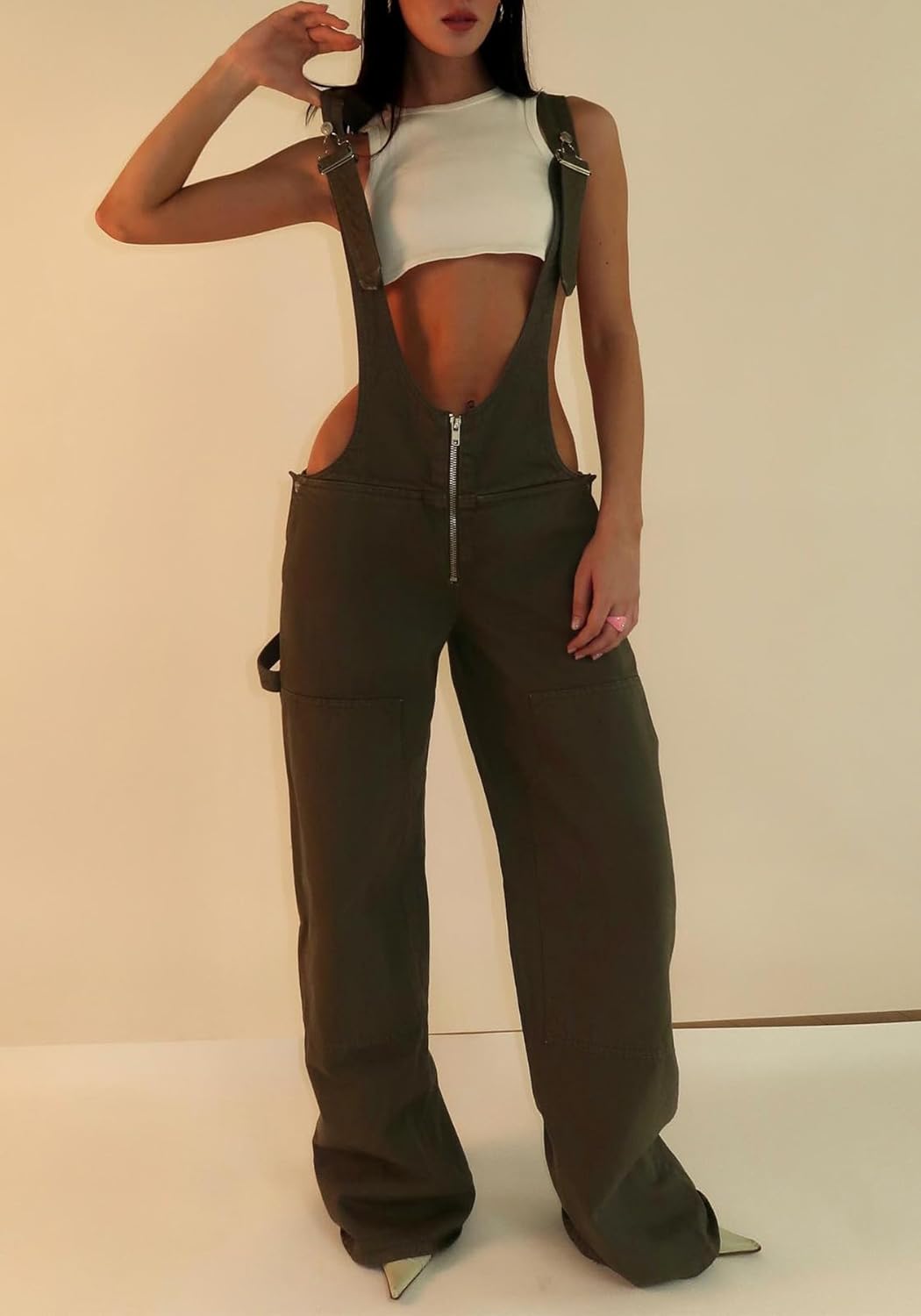 Geulis Womens Denim Overalls Loose Fit Wide Leg Baggy Jeans Overalls Y2k 2025 Denim Jumpsuit - Image 5