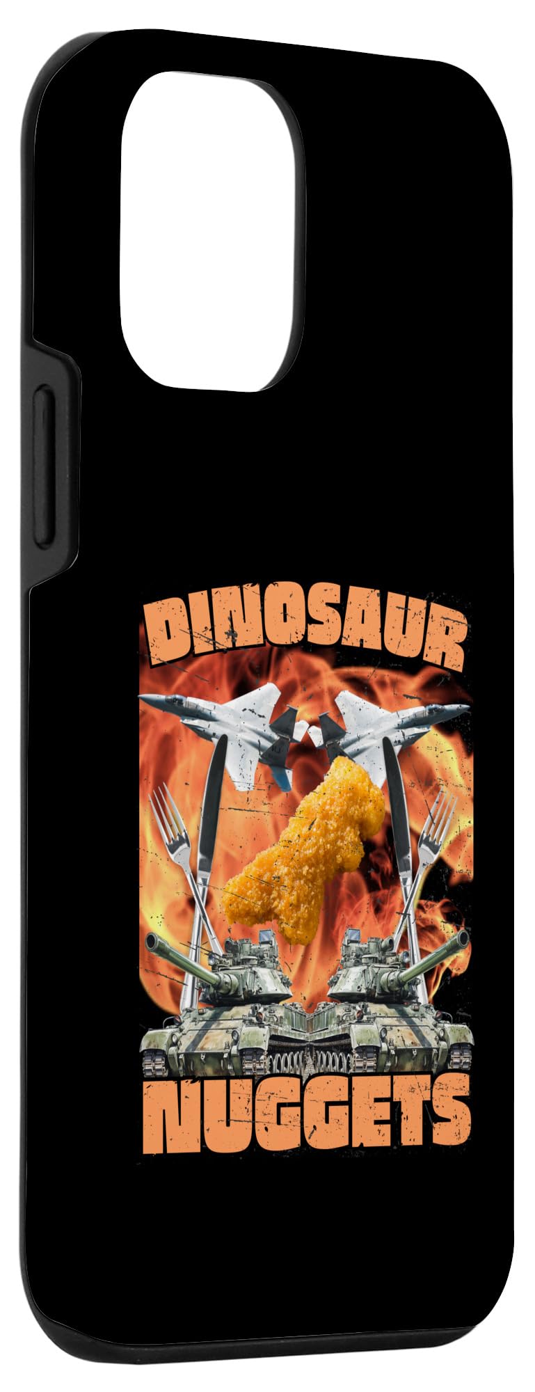 iPhone 12 mini Funny Dinosaur Chicken Nugget Bootleg Hardcore Flames Meme Case - Image 3
