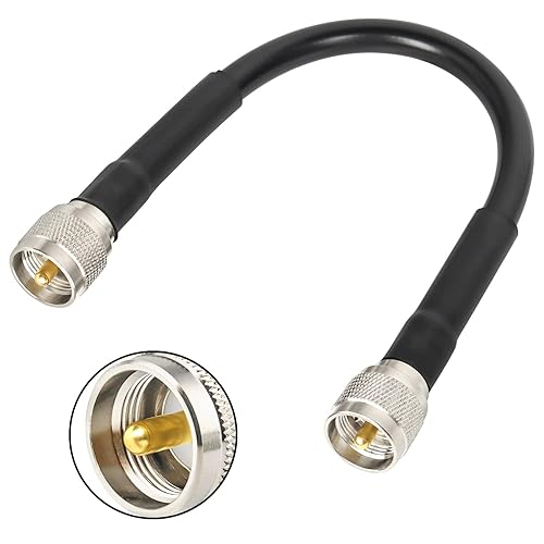 Cable coaxial CB - RG213 Cable coaxial UHF macho a macho de 1 pie para radio HamVHF y medidor SWRanalizador de antena