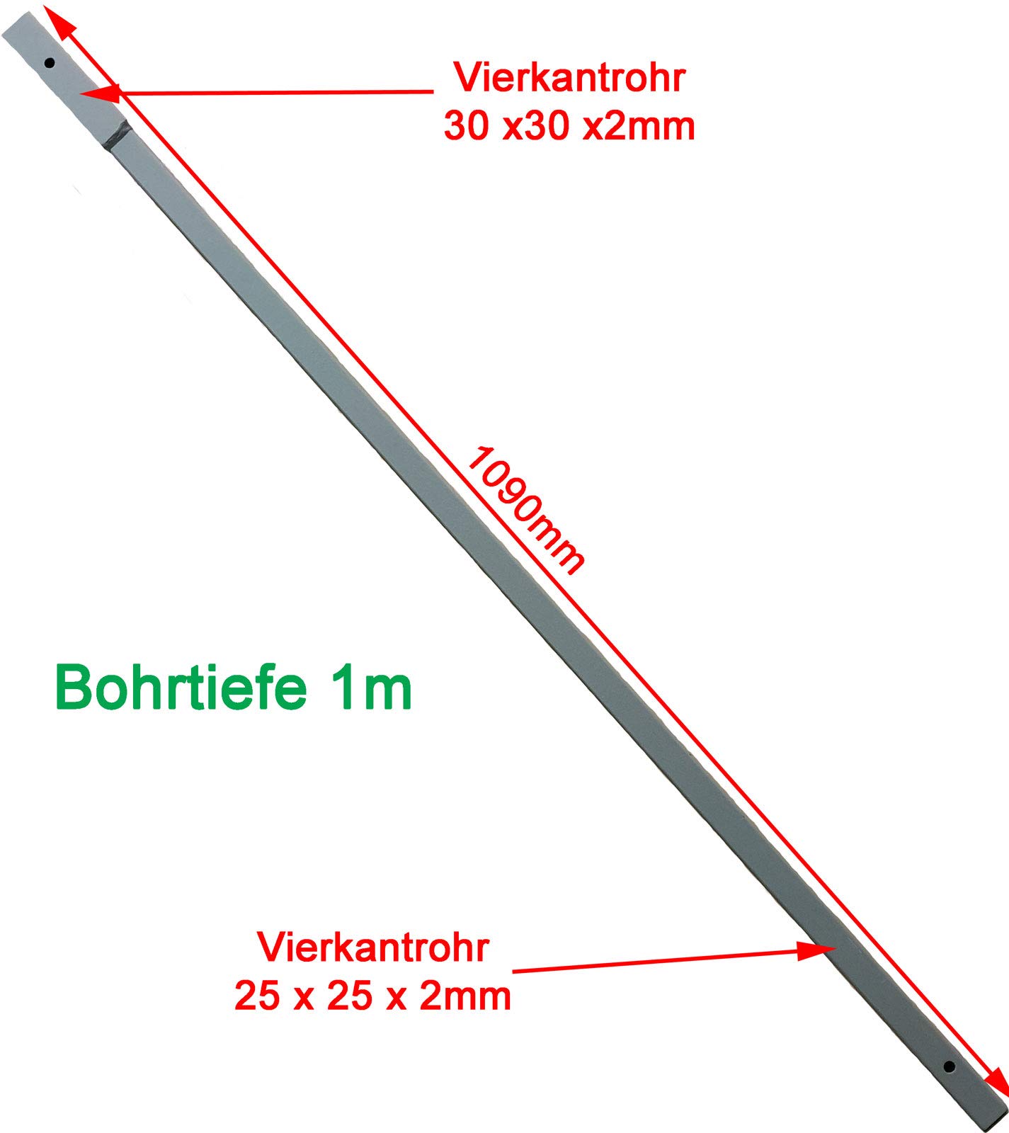 8m Erdbohrer mit 120mm Bohrkopf -VERLÄNGERBAR- auch als Brunnenbohrer, Handerdbohrer, Erdlochbohrer, Brunnenbohrgerät, Pflanzbohrer, Zaunbohrer, Pfahlbohrer UVM. einsetzbar ! Made in Germany