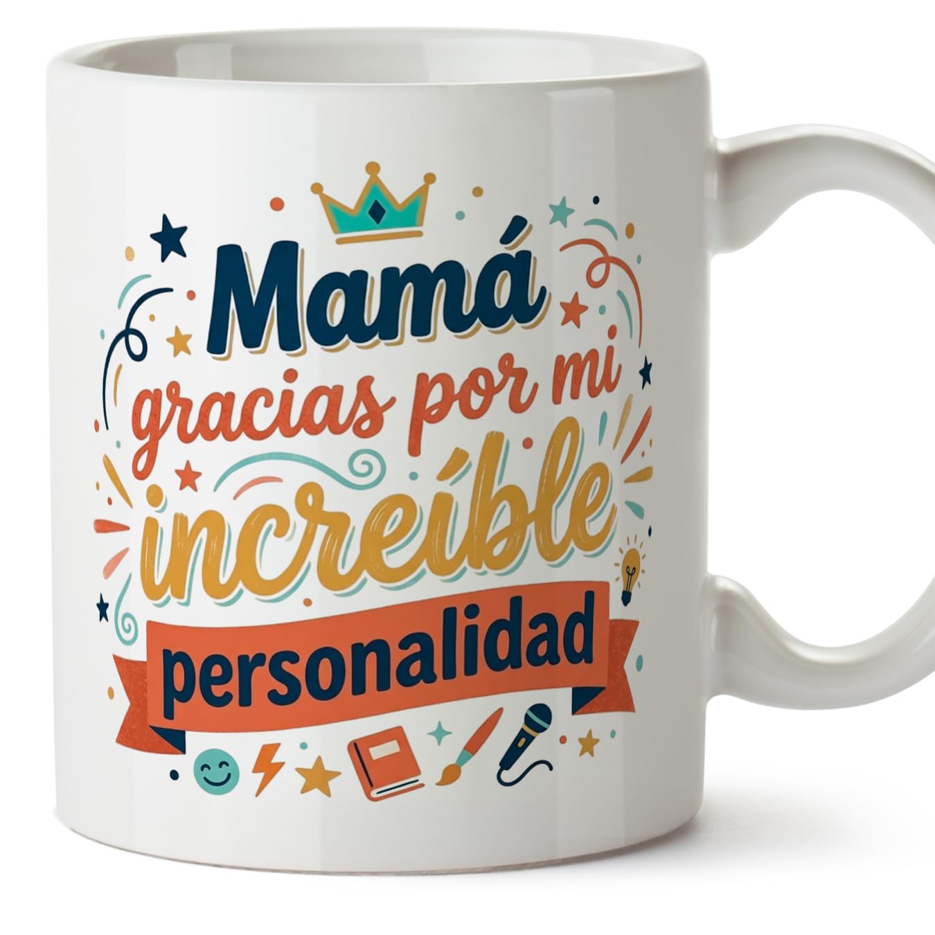 MUGFFINS Taza mamá con frase Para la mejor mamá del mundo en Español | regalo madre | 330 Ml 11 oz | Idea original para regalar | progenitores v3 — view 41