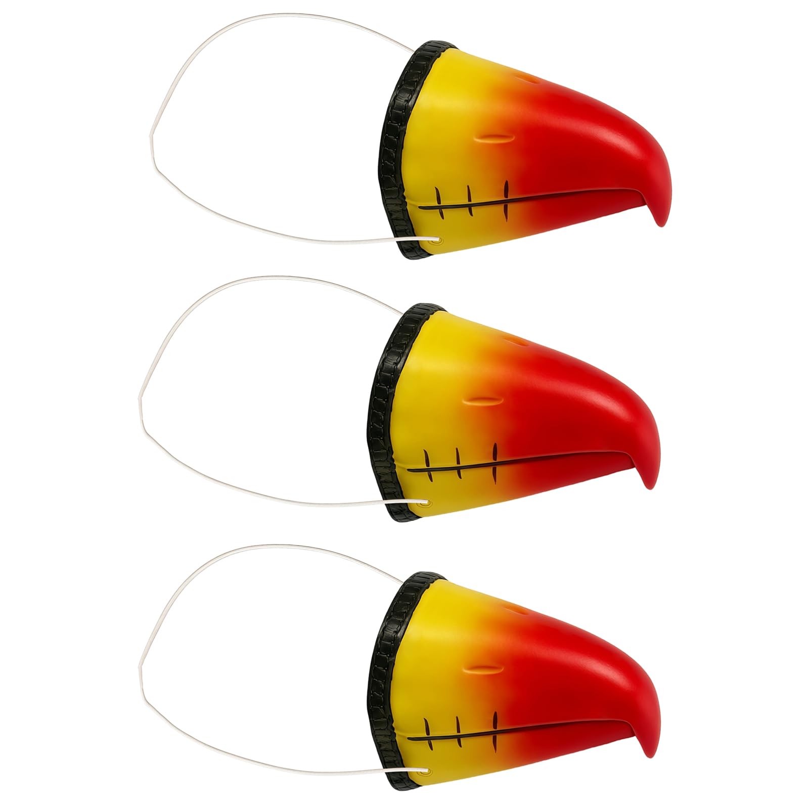 HAICN 3Pcs Parrot Nose Simulation Bird Beak Costume Mask Lifelike Animal Nose Prop Funny Fancy Dress Accessory for Halloween Cosplay Party Comfortable Vinyl Bird Nose.