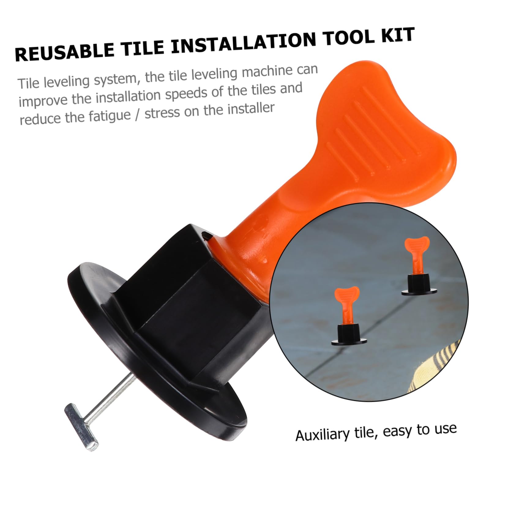 OSALADI Kit de Nivellement Carrelage Plastique Noir Réutilisable 100 Pièces pour Sols et Murs, Outil Facile à Fixer et Retirer pour Pose Précise