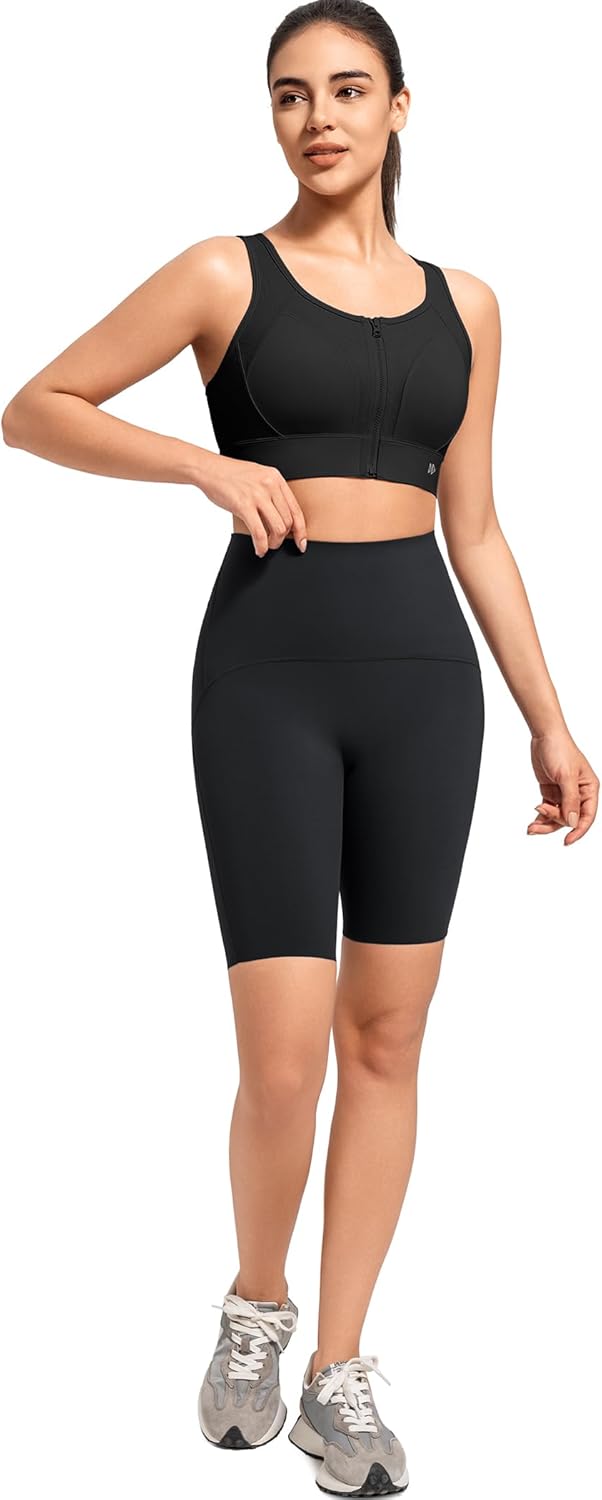 Yvette High Support Sports Bras for Women Zip Front Closure Sports Bra Plus Size Supportive Mold Cups Running Workout - Image 7