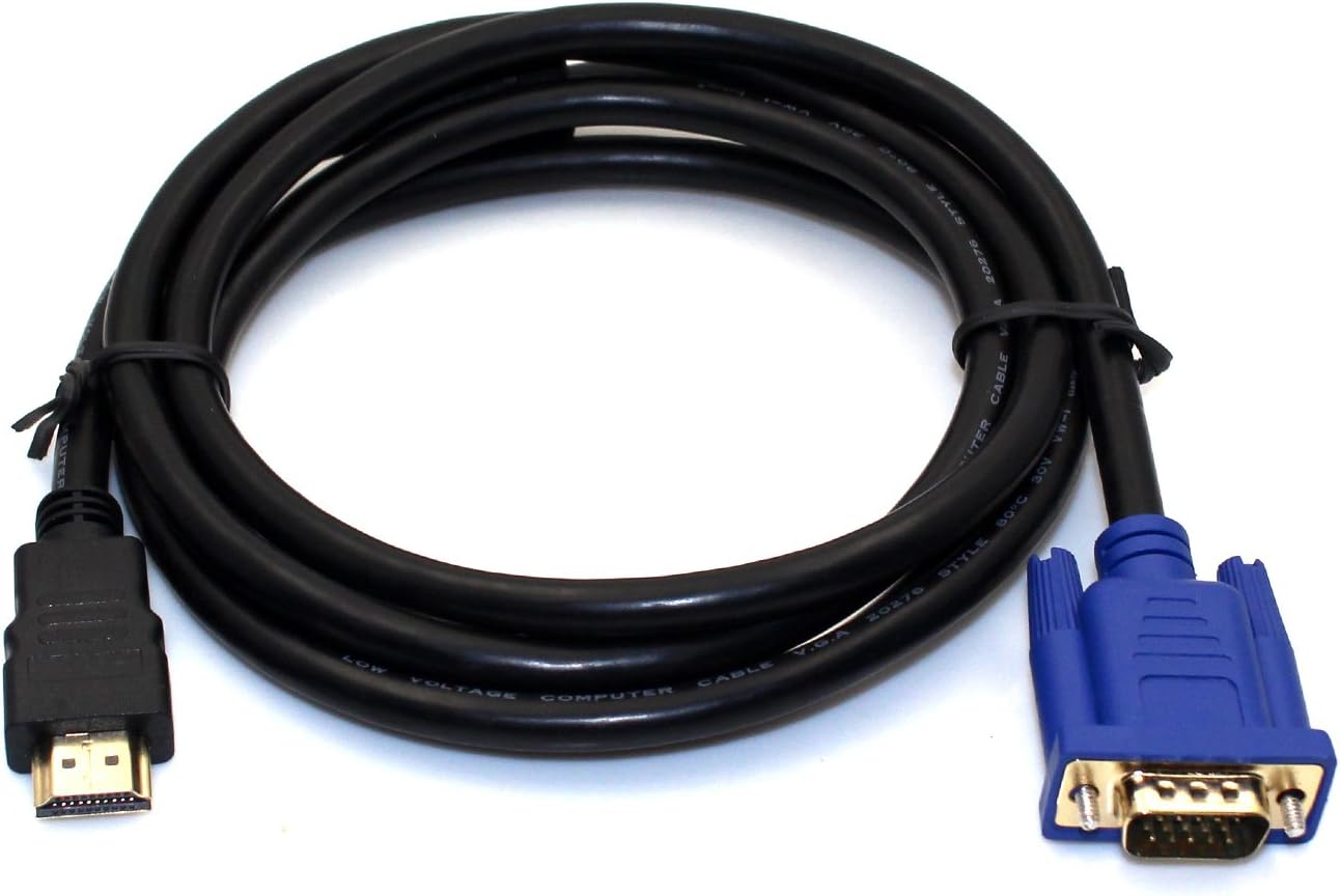 woCharger(TM) 5 Feet 1.5M Gold HDMI to VGA converter adapter cable for HDTV,Computer Monitor VGA