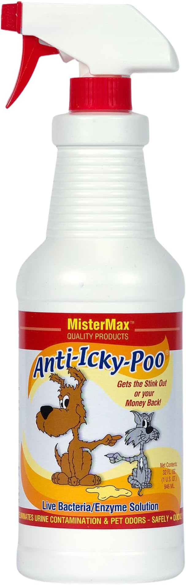 Mister Max Original Scent Anti Icky Poo Odor Remover, Quart Size