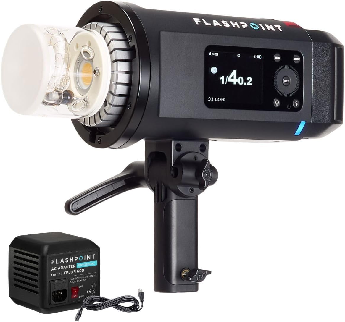 Flashpoint XPLOR 600 SE (Special Edition) R2 Manual HSS Battery-Powered All-in-One Outdoor Flash with AC Adapter Unit