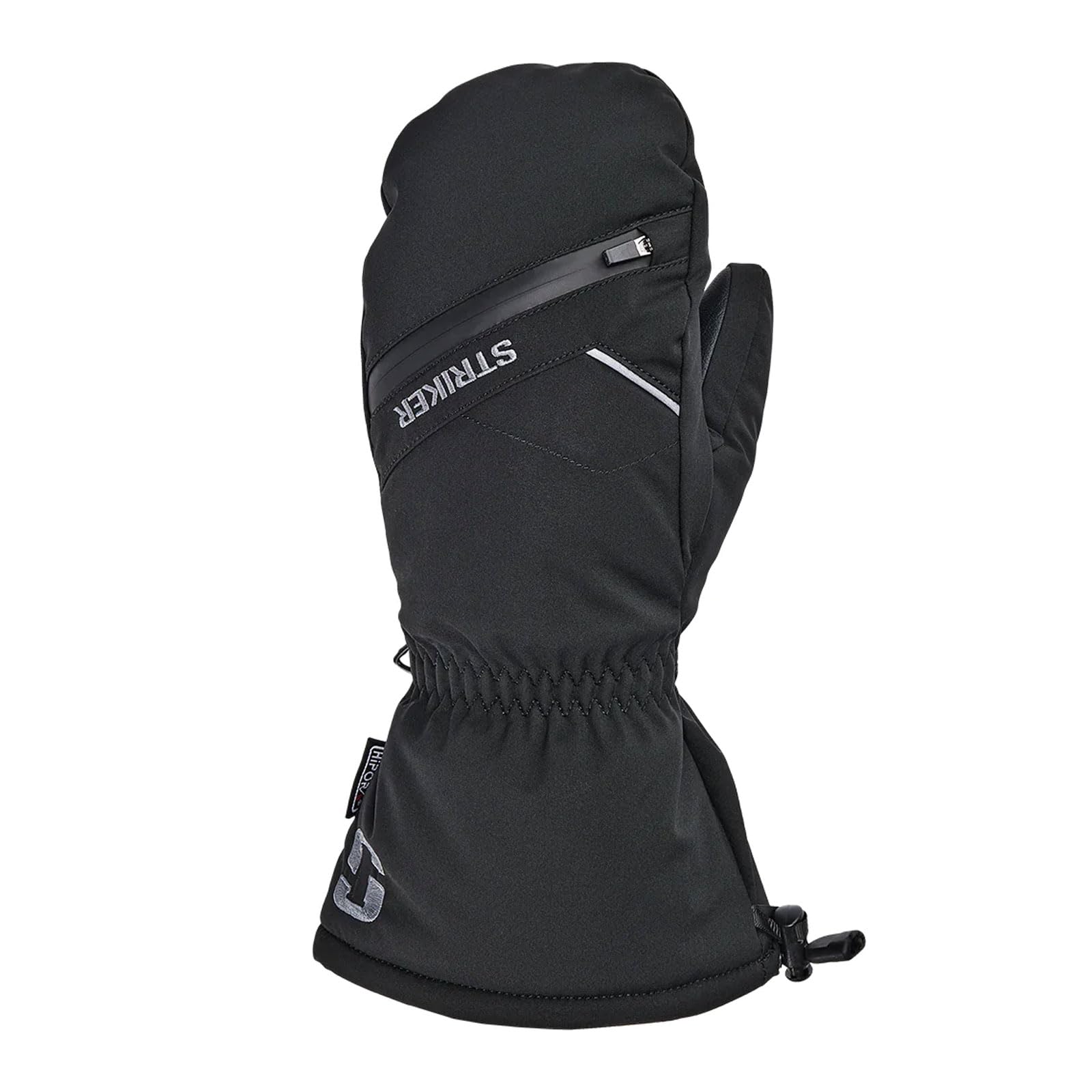 Striker Unisex Tundra Mitts - Durable Waterproof Breathable Insulated Ice Fishing Mittens with Adjustable Gauntlet Closure, Black, XX-Large