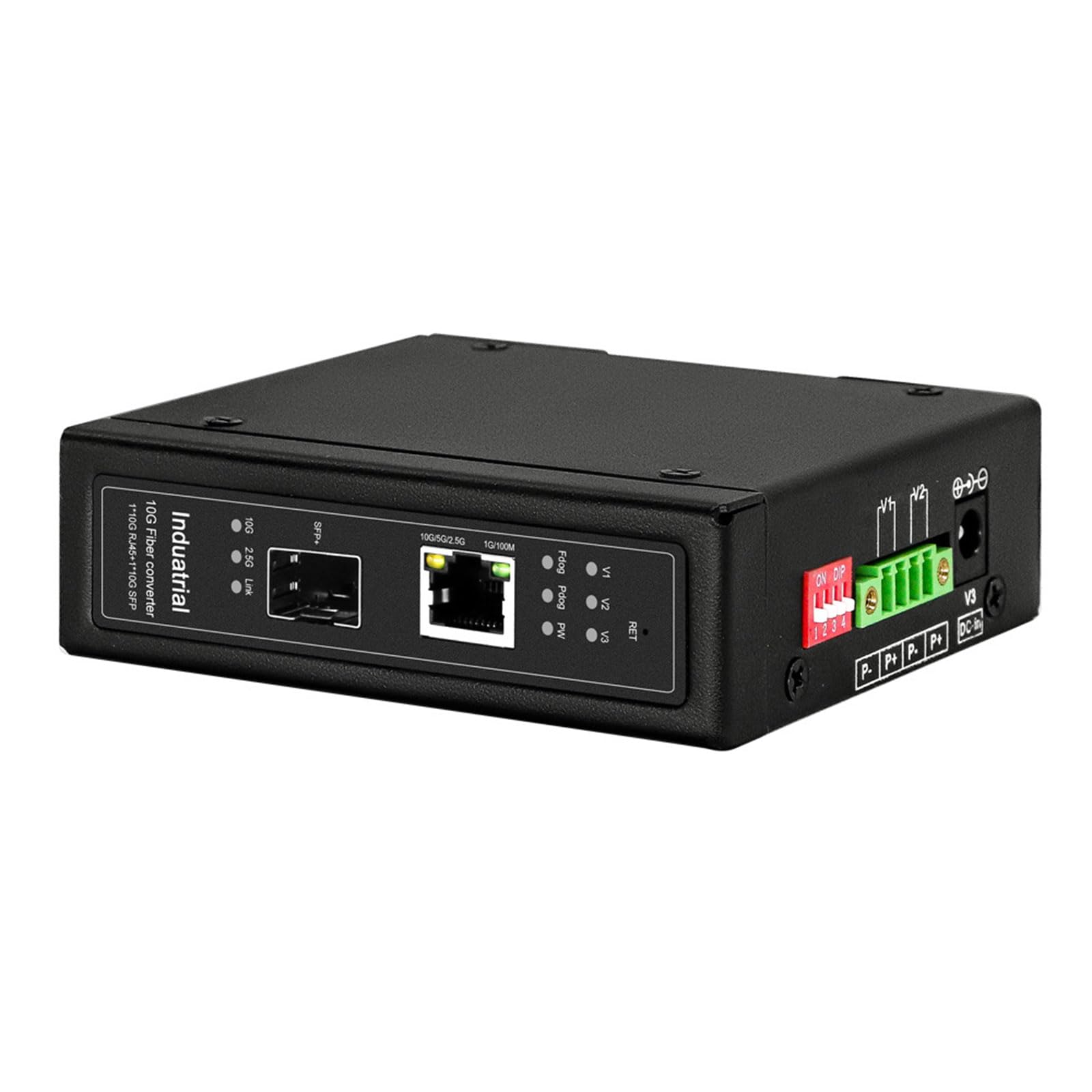 Convertisseurs fibre vers cuivre 10 Gbit/s avec POE et protections avancées pour l'automatisation d'usine Convertisseurs de fibre poète industriels