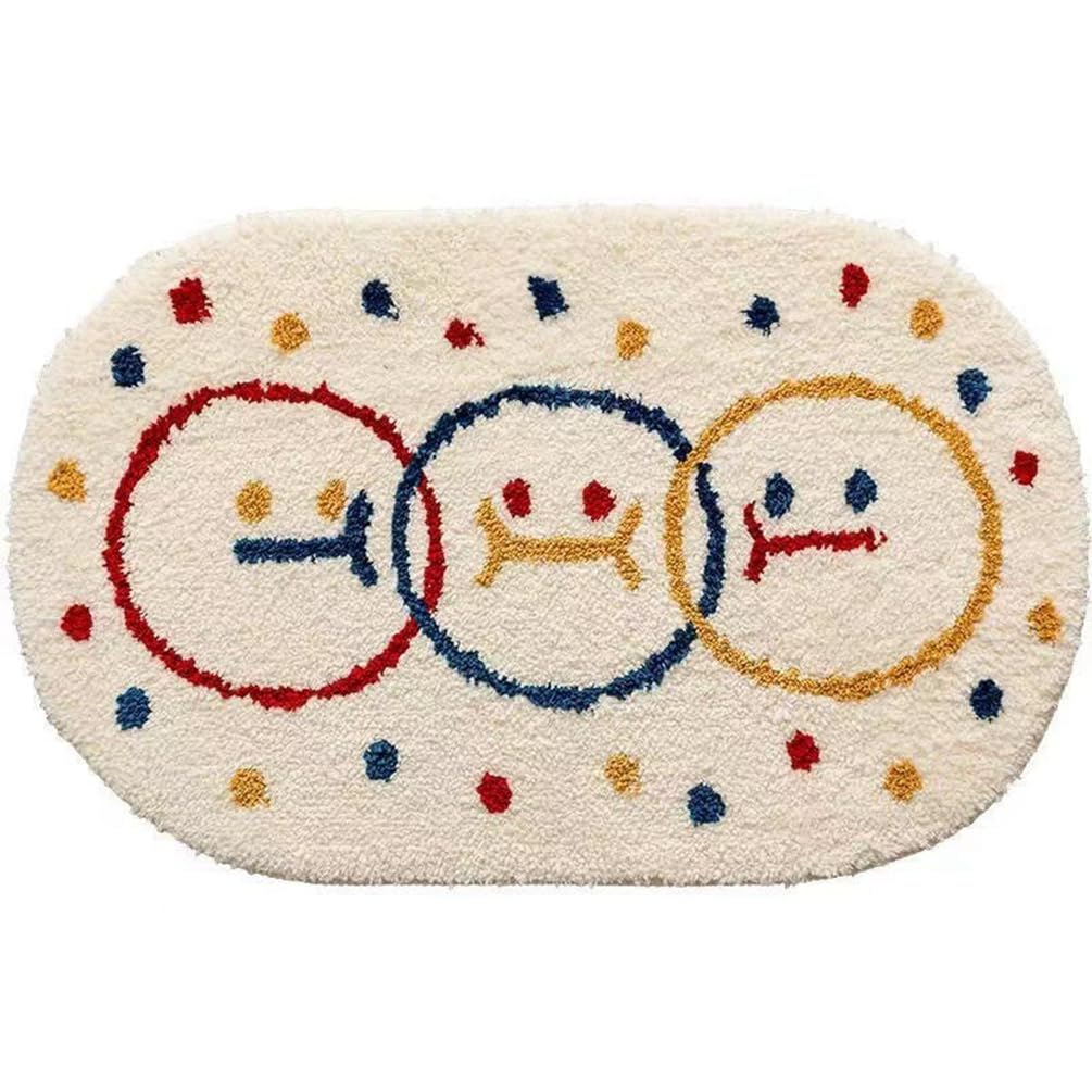 LIKETN Funny Smile Face Bath Mats for Bathroom Cute Happy Face Kids Bath Shower Rug Water Absorbent Non Slip Quick Dry Doormat Soft Aesthetic Decor