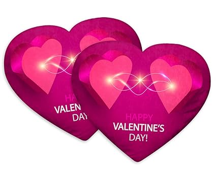 DreamVio Love Heart Shaped Velvet Cushion/Pillow/Plush for Gifting on Birthdays,Anniversaries, Valentine Day Color - Multi (Size- 15x17 inch) Pack of 2 Shape 17
