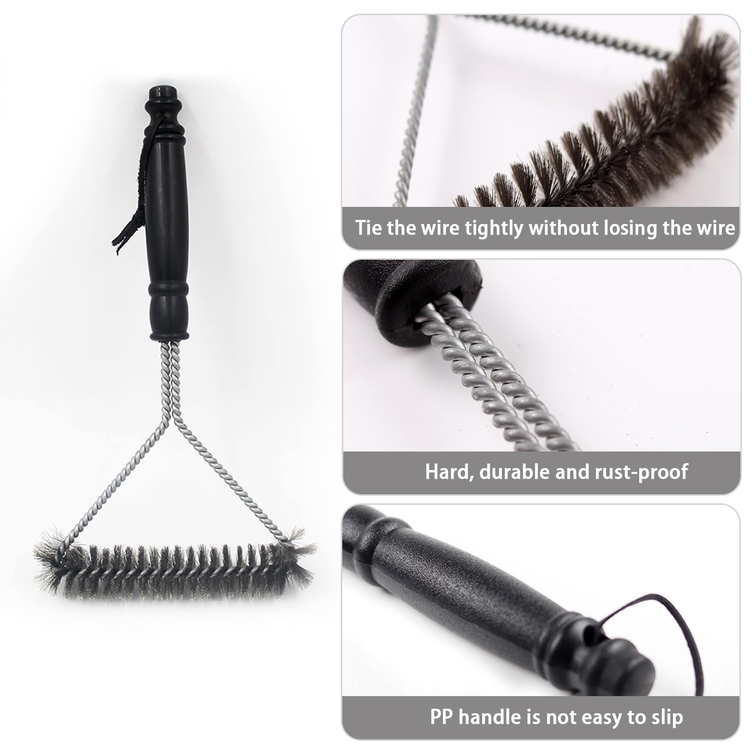 Brosse pour barbecue, brosse de nettoyage pour barbecue avec grattoir