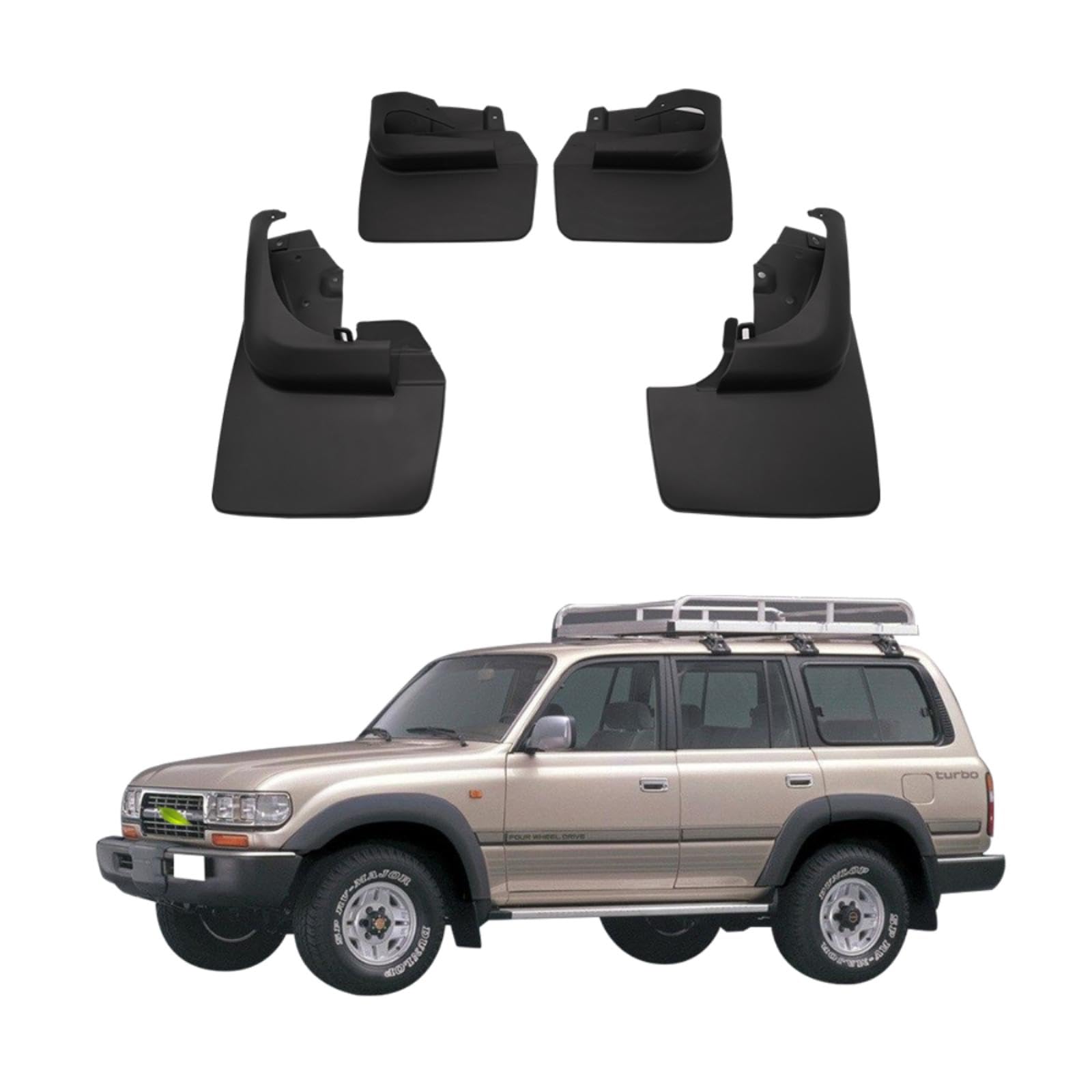 4PCS Car Mud flaps Splash Guards Mudguards Car Mud Flaps Compatible with Toyota Land Cruiser 1990-2007