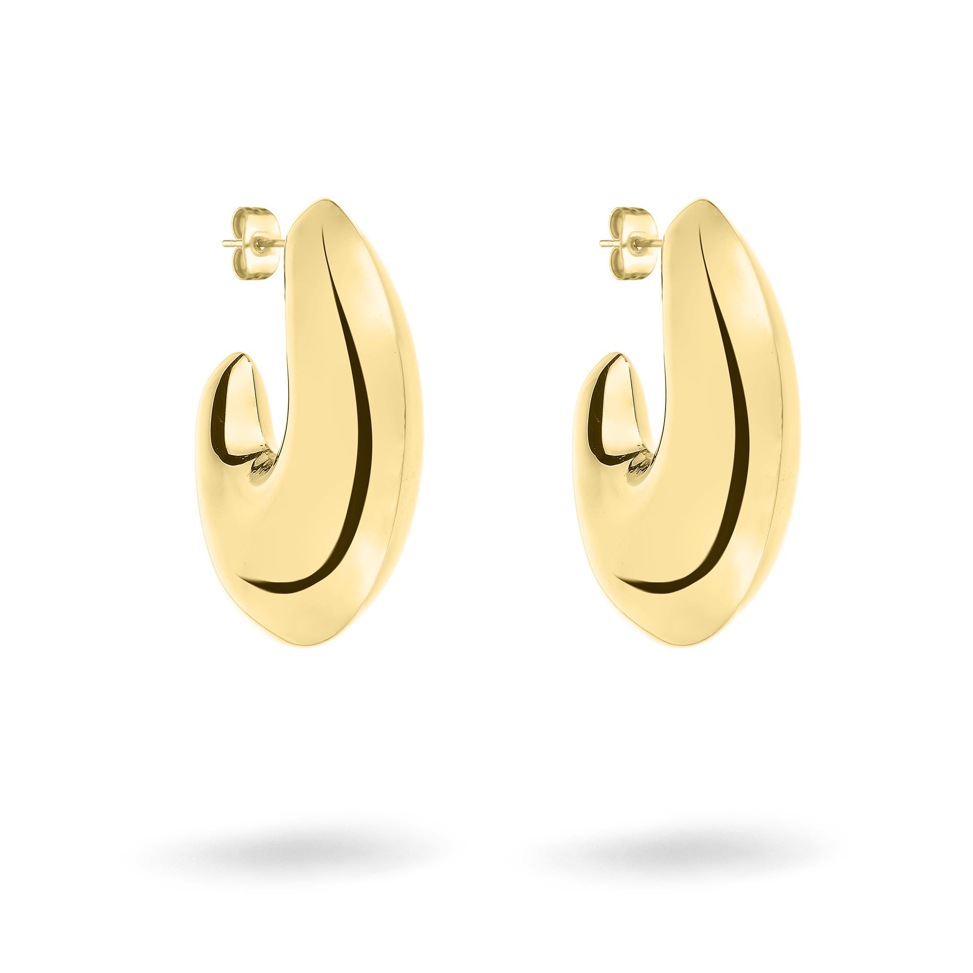 Liebeskind Berlin Ladies Hoop Earring LJ-1685-E-36 in Stainless Steel IP Gold