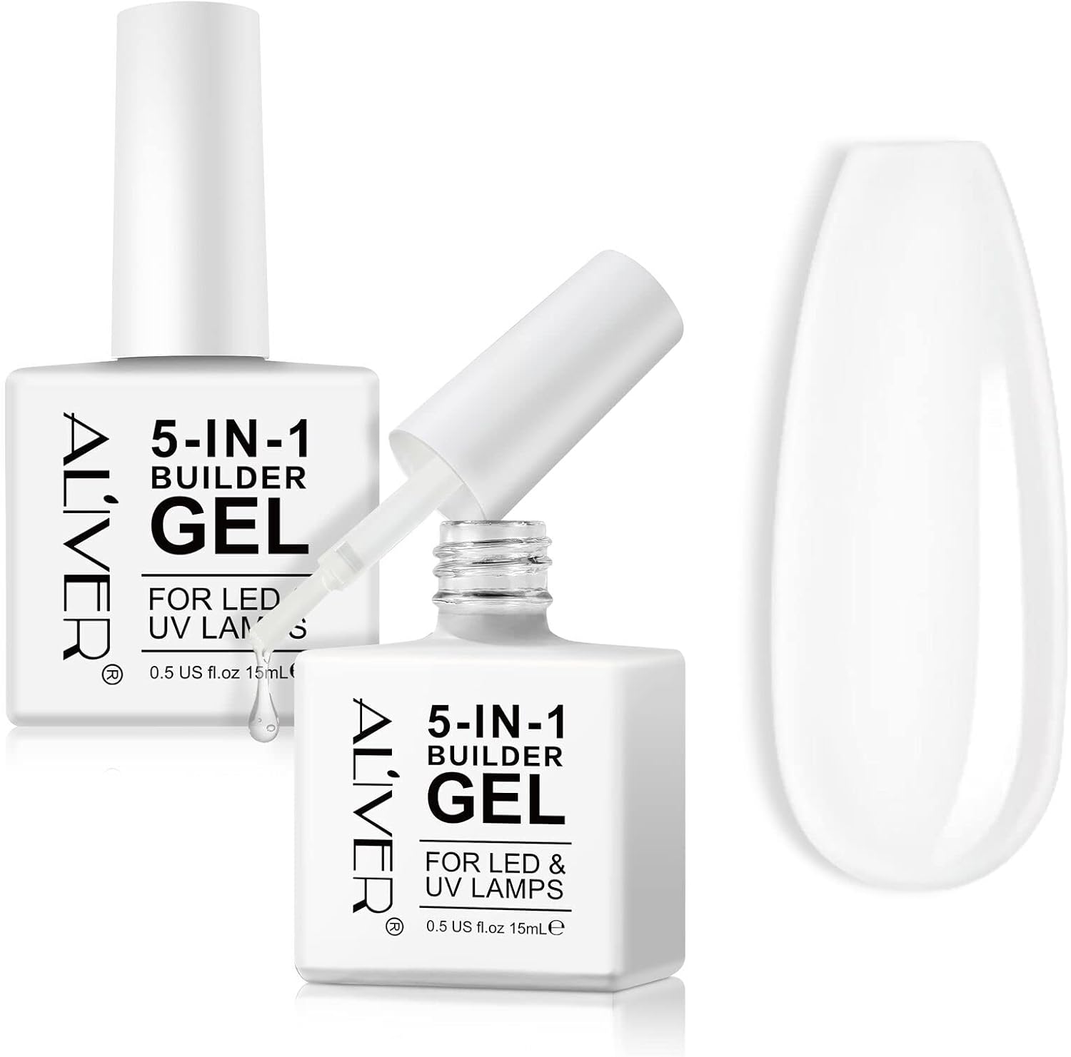 5 in 1 Builder Base Strengthening Gel 15ml x 2 Clear Builder Nail