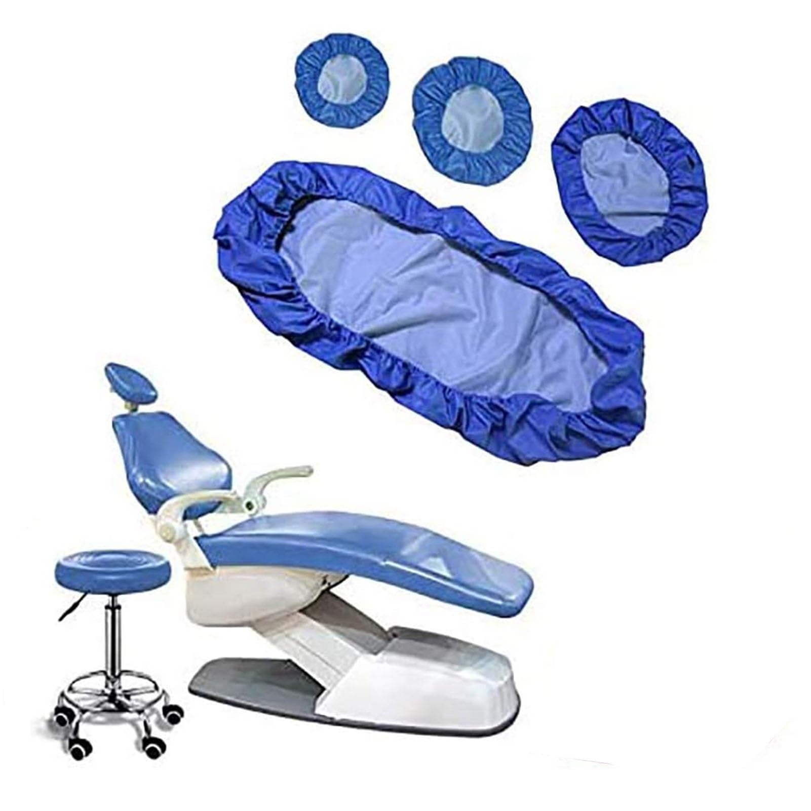 Genérico Juego de 4 Fundas Protectoras para sillón Dental, Funda Impermeable de PU para sillón Dental, Funda Protectora Multiusos de Alta Elasticidad para sillón Dental(Light Blue)