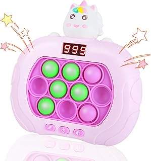 Quick Push Pop Game Fast Push Bubble Game Console Pop Game Fidget Toys Light up Pop Game for Kids and Adults, Birthday Gift