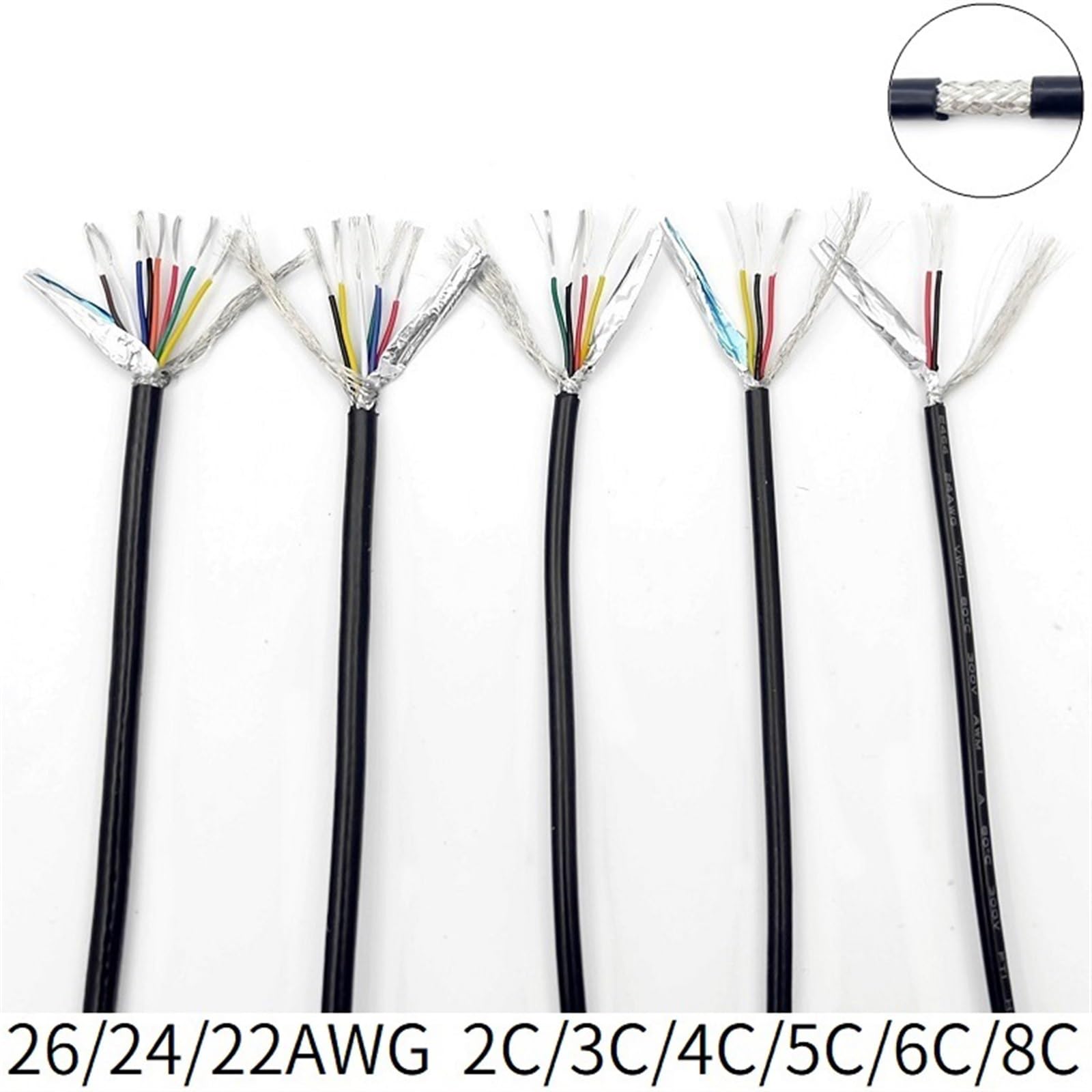 cavo schermato, Cavo schermato in rame for linea audio UL2464 26AWG(8cores,10meter)