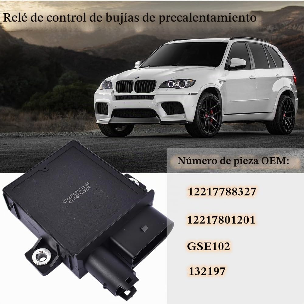 Unidad de control de relé de bujía incandescente GSE102 compatible con E46 E90 E91 E92 E93 E60 E61 E63 E64 E65 E66 E67 X3 E83 X5 E53 E70 X6 E71 E72 122 17788 327 12217801201. Mazonda