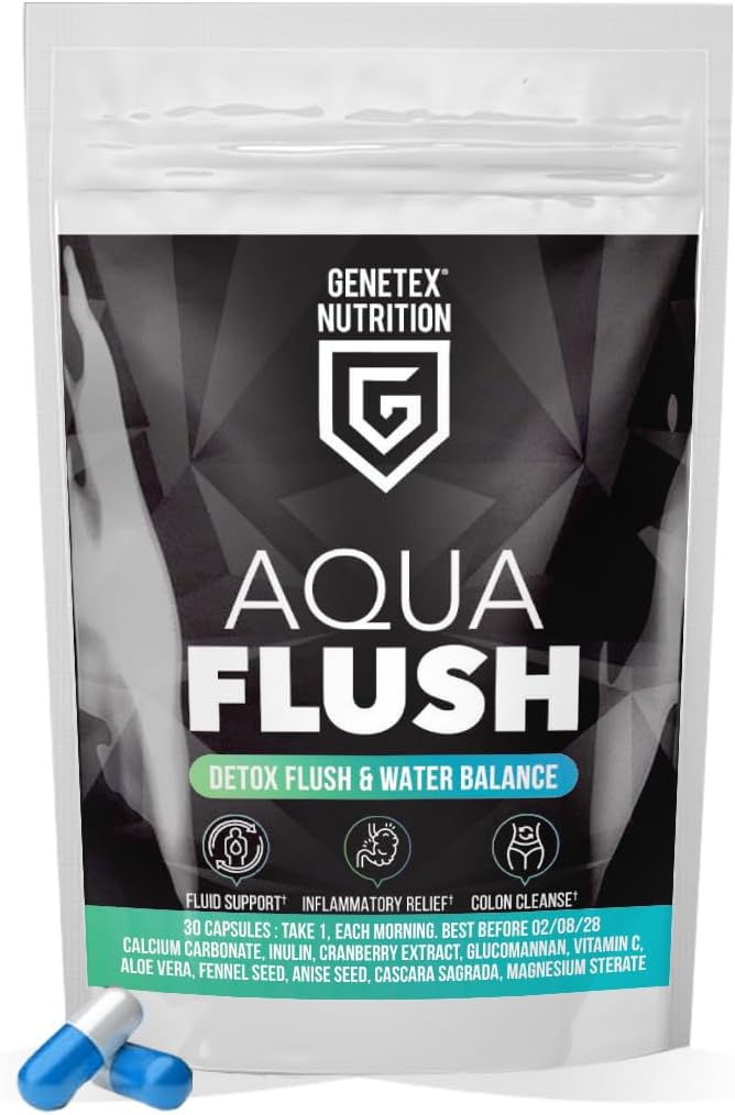 Aqua Flush Electrolytes Tablets, High Strength Herbal Supplement for Bloating & Detox Flush, Water Retention Tablets for Fluid Support, Natural Water Balance Support & Weight Management 30 Capsules UK