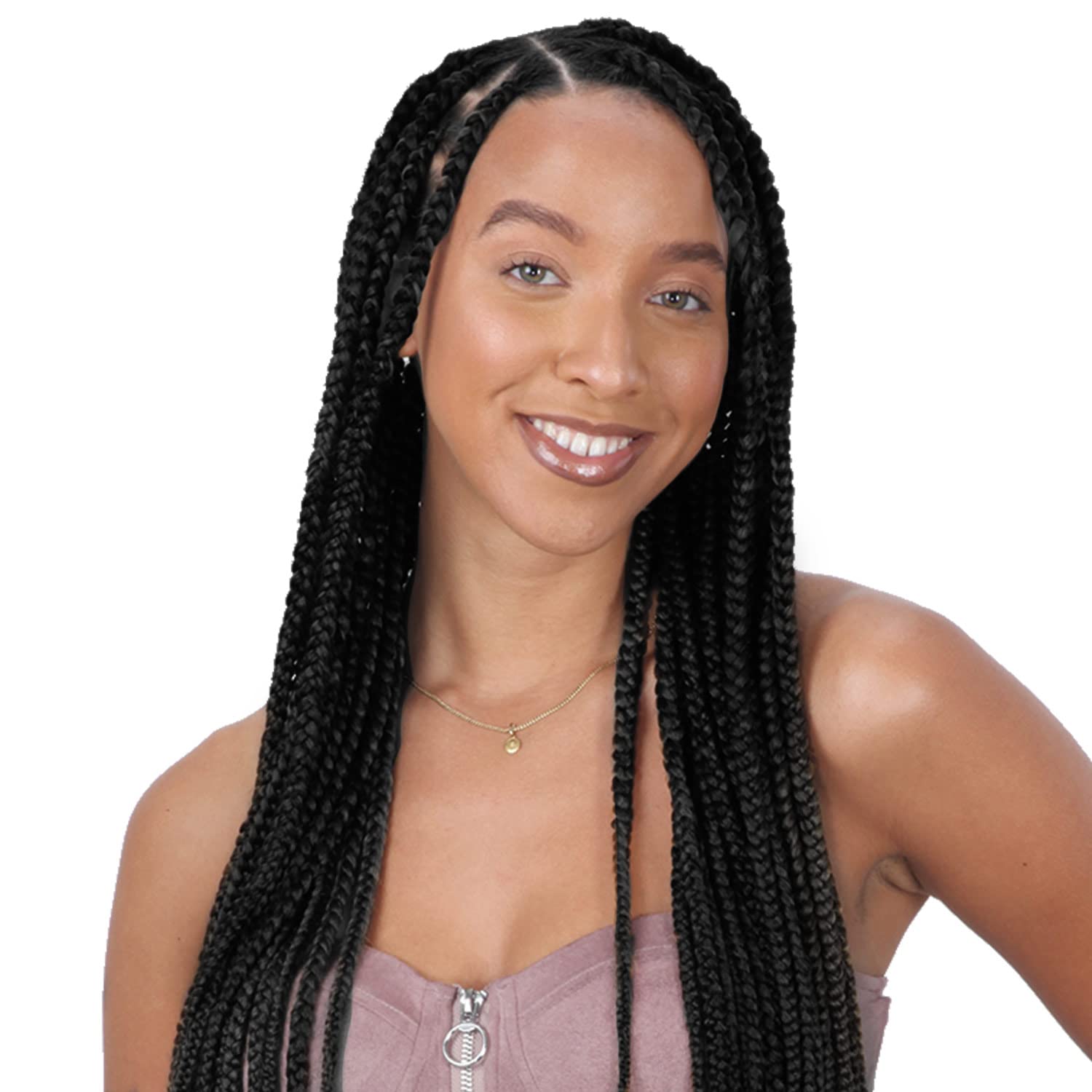 Freetress Braids Natural Texture Braids Pre-Stretched 10X Braid 301 18inch (3-pack, 1B)
