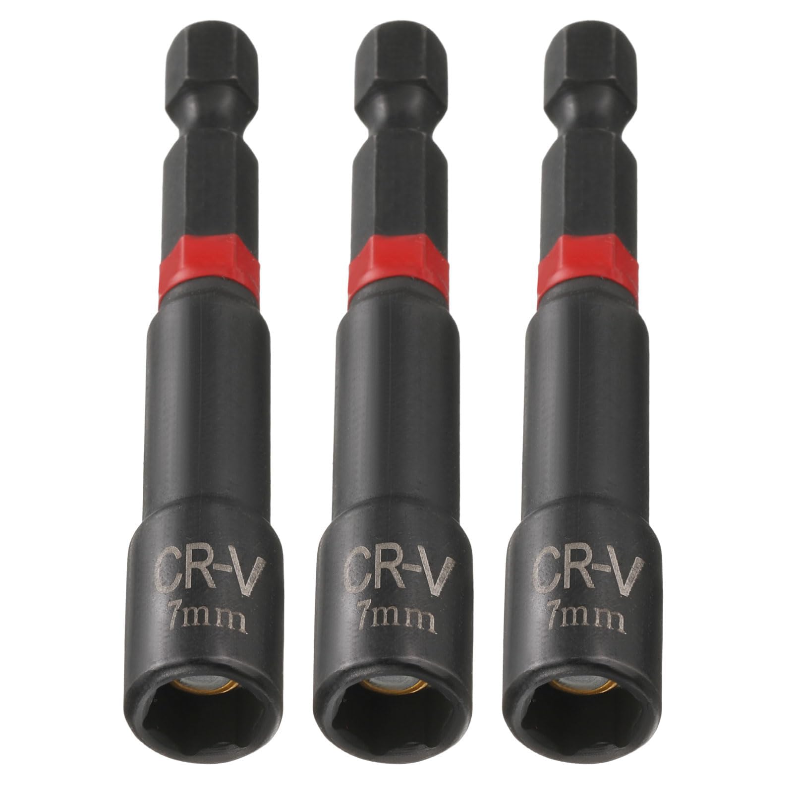 ROWORKX Quick-Change 7mm Metric Nut Setter Driver Bit Magnetic 65mm 3pc