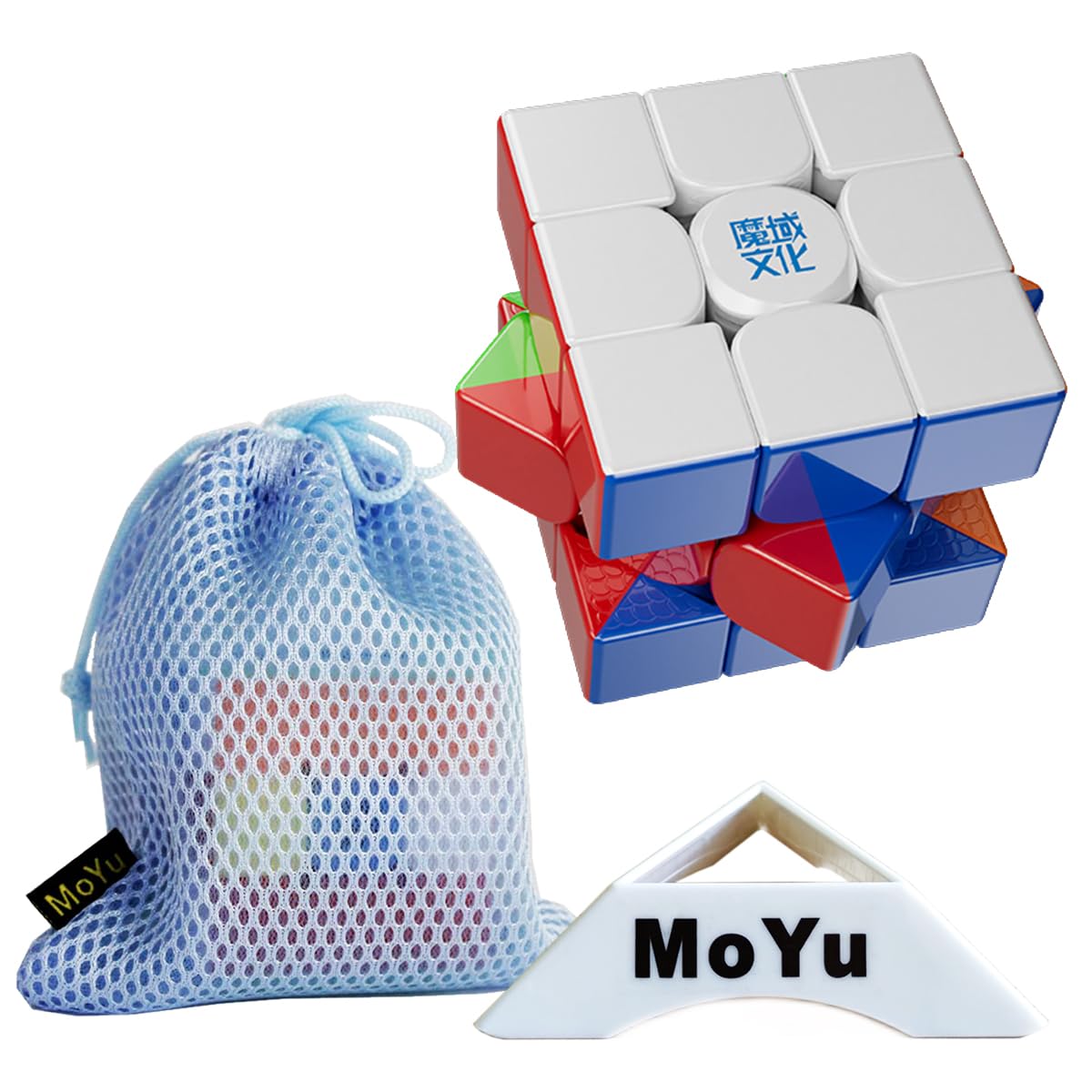 2024 MoYu WeiLong WRM V10 3x3x3 20 Ball Core Spring Magic Cloth Version 3x3 55.5mm Speed Magic Puzzle Cube Stickerless MY8295 with Cube Stand and bag - Image 2