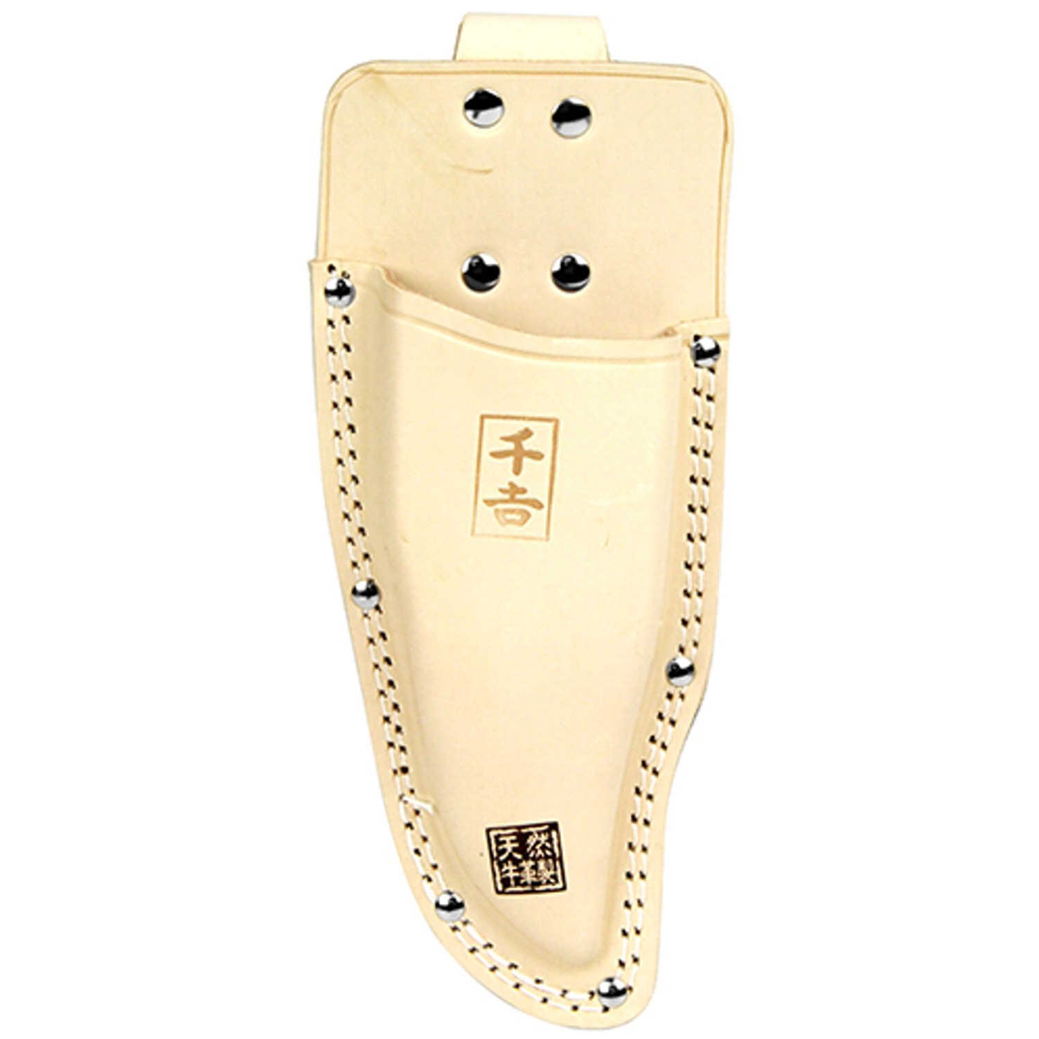 Senkichi No. 20 Large Pruning Shears, Leather Sack, with Can, Natural Cowhide Leather, Molded