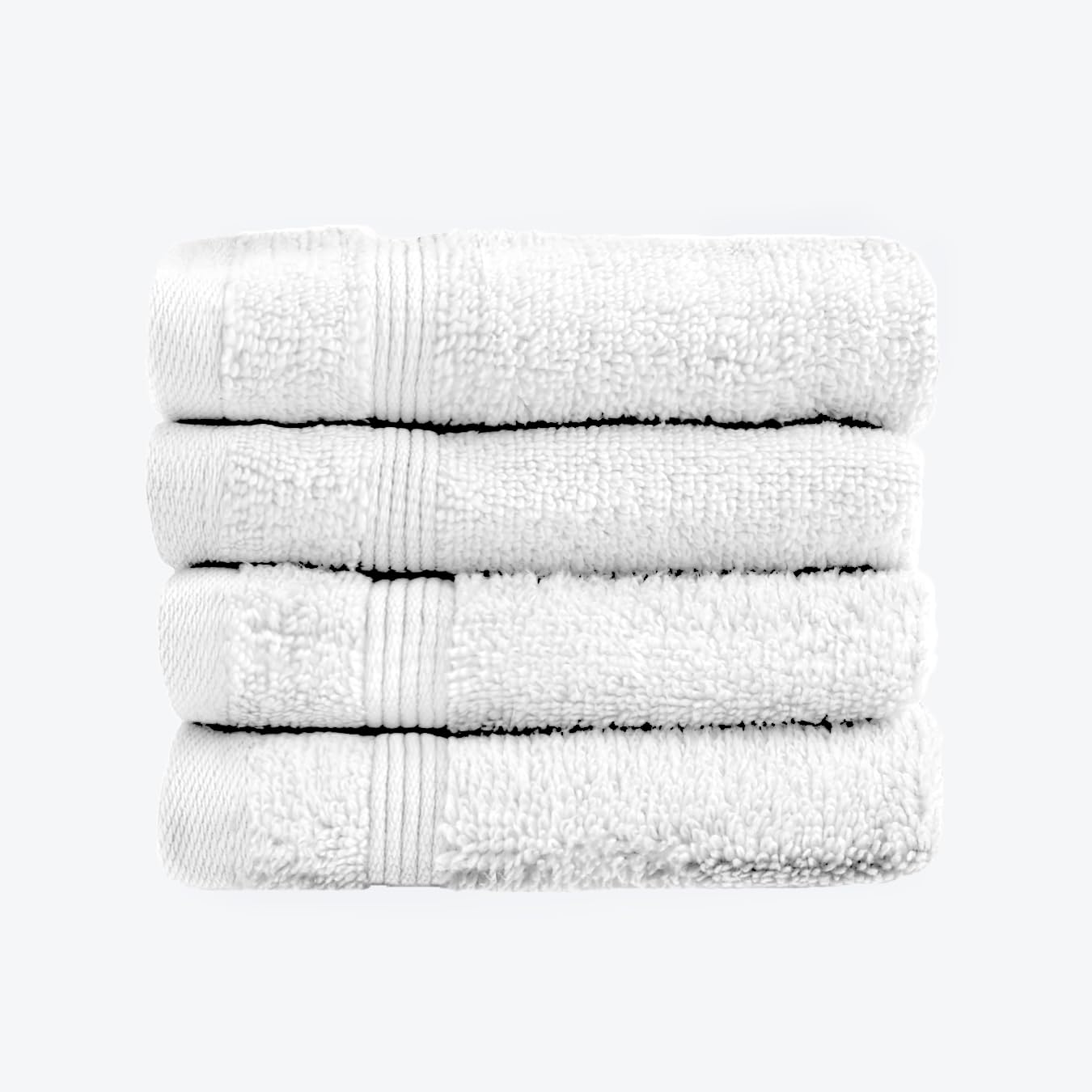 Allure White Zero Twist Face Cloths - 4 Pack - 100% Cotton - OEKO-TEX Certified