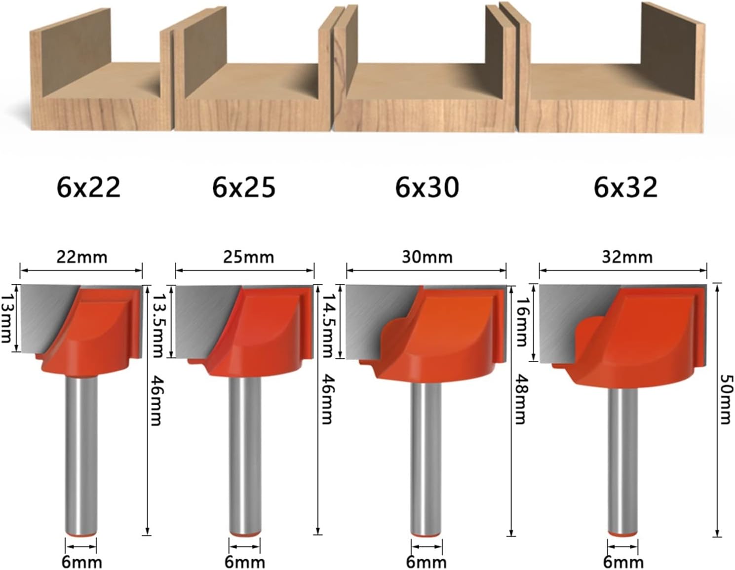Surface Milling Cutter 5pc CNC Carbide End Mills 3D Woodworking Blade Router Drill Bit Tungsten Clean End Mill Woodworking Tools (Cutting Edge Length : 4pcs 10X16X20X25)