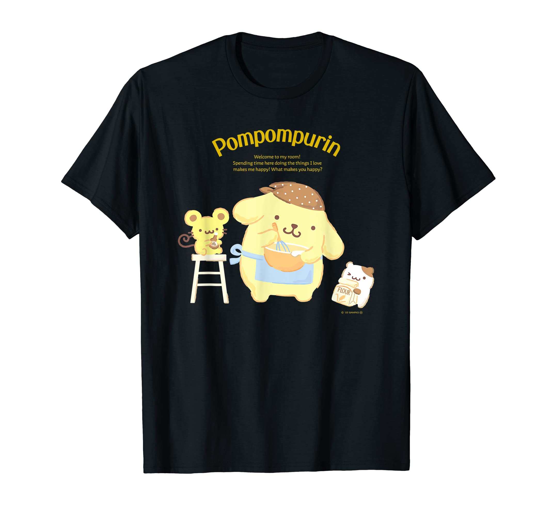 Amazon | ポムポムプリン ハピネスマイルーム Tシャツ | Tシャツ