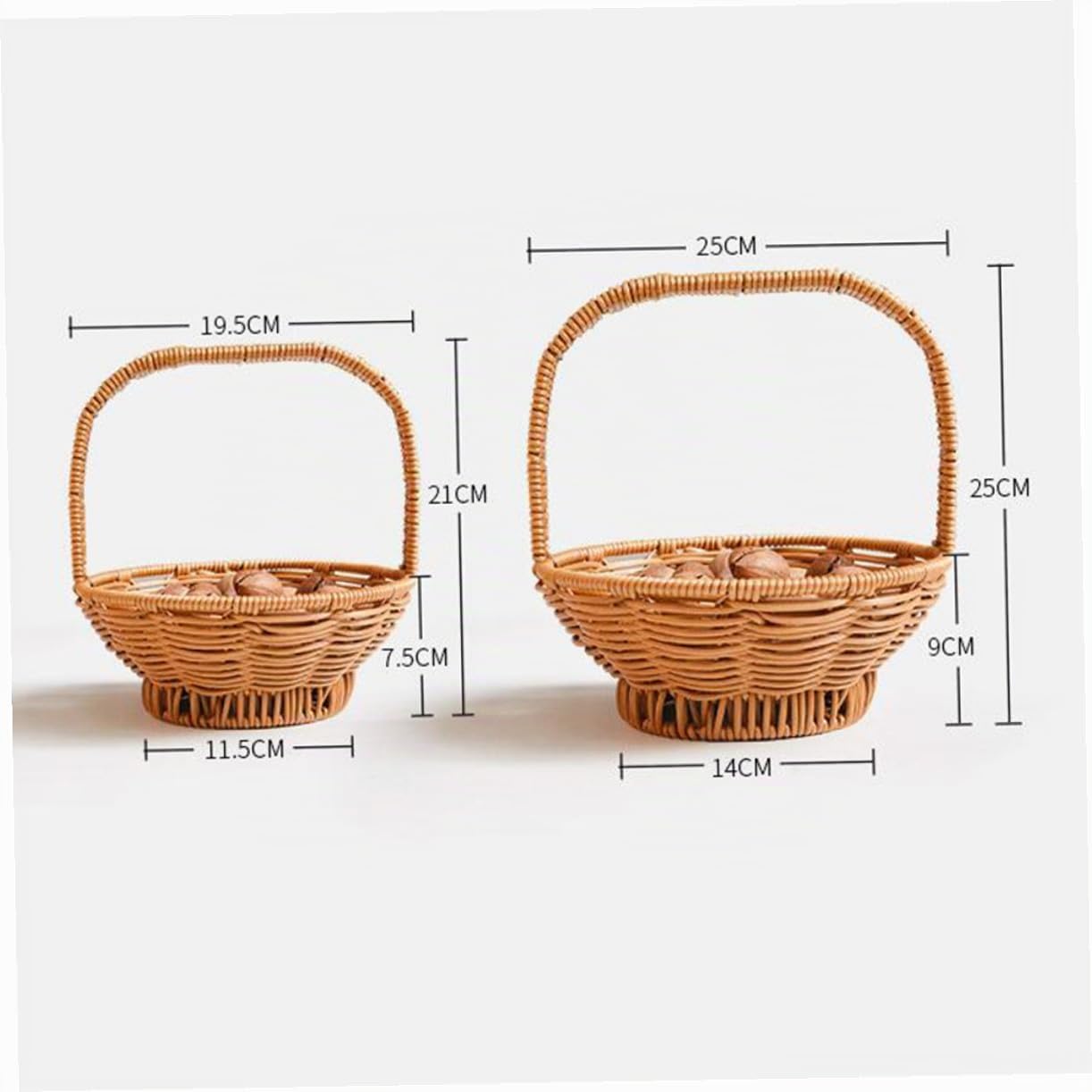Cabilock Panier en Rotin Tressé Portable en Pp pour Fruits et Légumes Design Simple et Forme Élégante, pour Magasin ou Hôtel