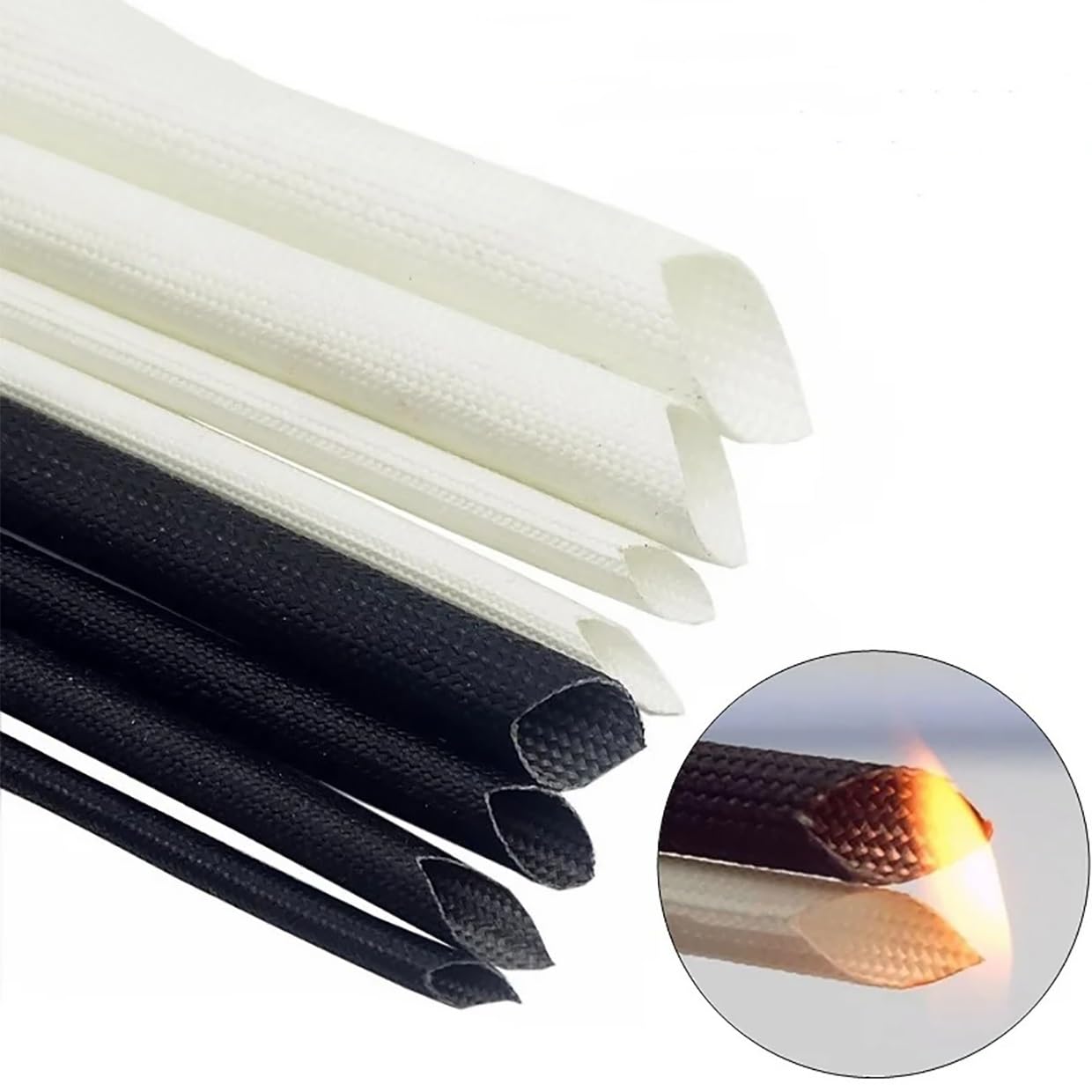 Guaina In Fibra Di Vetro Intrecciata, Guaina Protettiva Termica In Fibra Di Vetro Nera Da 5 Metri, Ad Alta Temperatura Da 600 °C, Diametro Da 3 mm A 25 mm(8mm)
