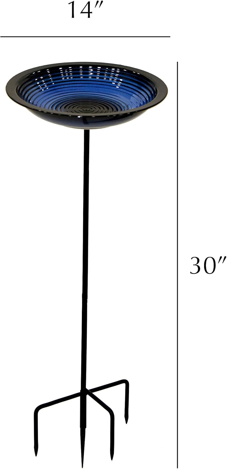 BYER OF MAINE Circle Post Bird Bath and Circles Fly Through Bird Feeder Bundle