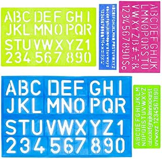 Nicpro 5 PCS Letters and Numbers Stencils, Alphabet Letter Stencil Set Plastic Number Stencils Assorted Sizes ABC Stencil for Kids Drawing Template Painting Learning DIY(Assorted Colors)