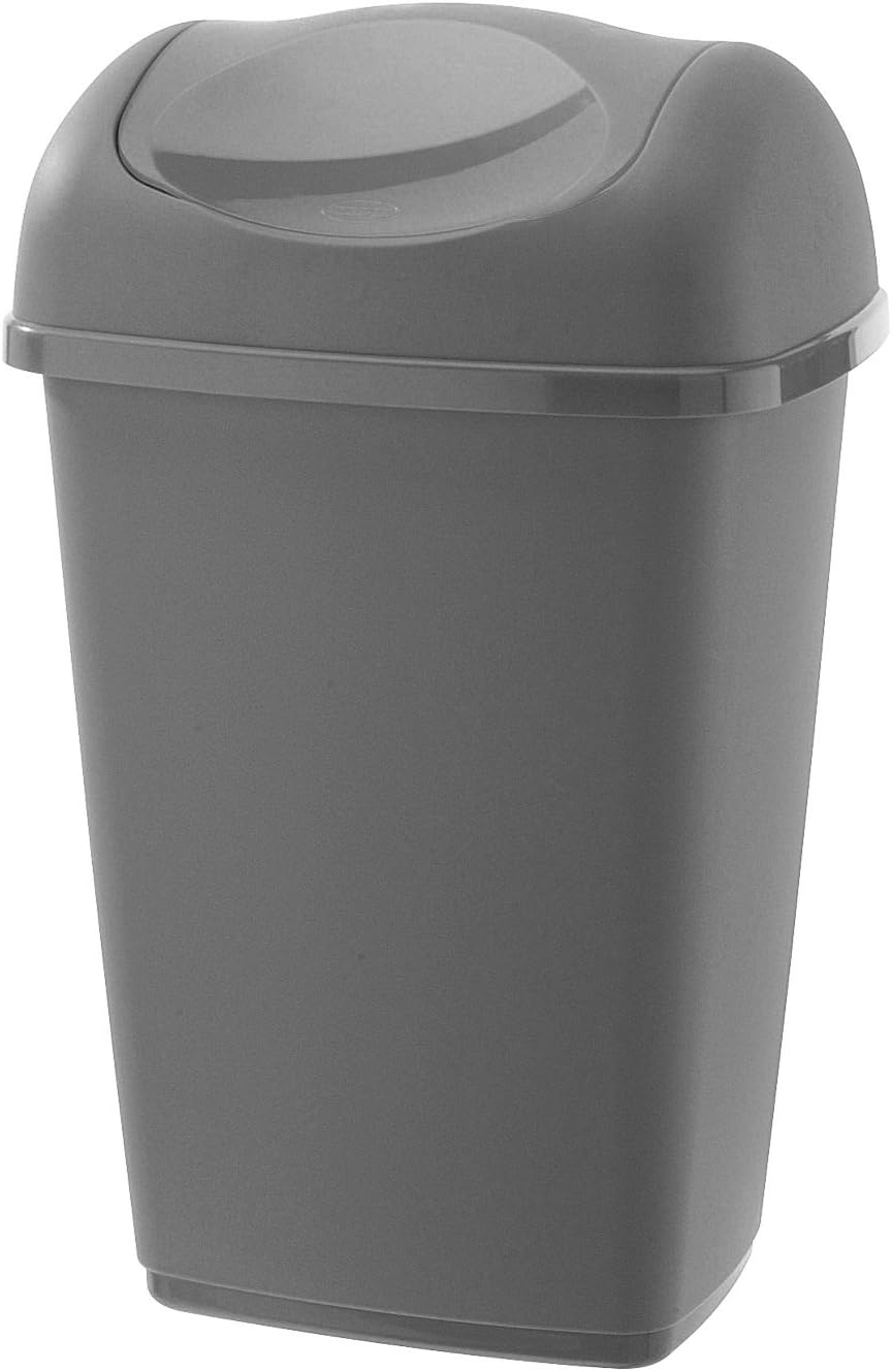 50 LITRE SILVER SWING TOP BIN / DUSTBIN / RUBBISH BIN / KITCHEN / HOME