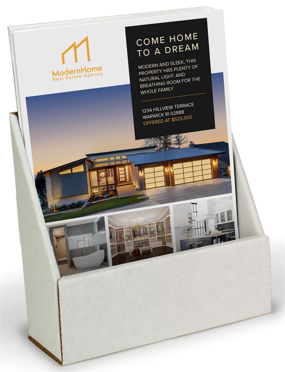 Amazon.com : Displays2go, 11.3 x 47.5 Inch Cardboard Magazine Counter  Stands, Sold in Case of Fifty, Corrugated Construction – White Finish  (WCXM85) : Literature Organizers : Office Products