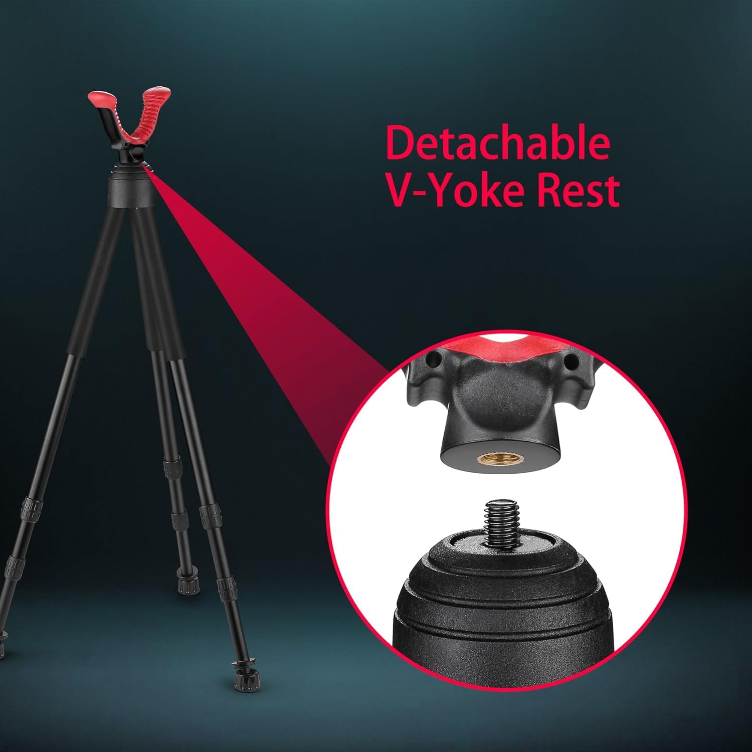 V-Yoke - Trípode ajustable de aluminio ligero para actividades al aire libre, 32-65 pulgadas (81 cm-165 cm)