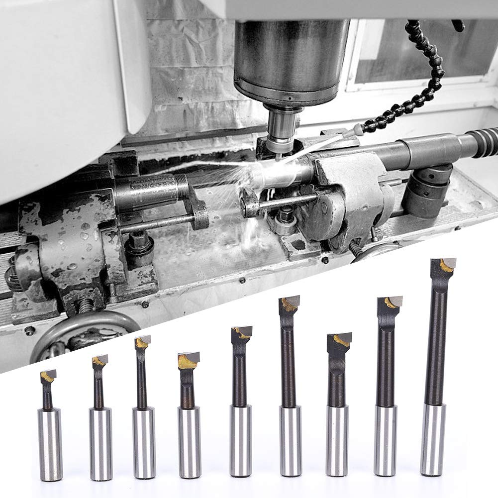 12mm Barre D'Alésage, 9 PièCes 1/2" F1 Type Barre D'Alésage Tournage Kit Avec Base, Ensemble TêTe D'Alésage Outils De Tournage Tenant Outil De Tour Cnc Support AléSoir Tour à MéTaux PerçAge