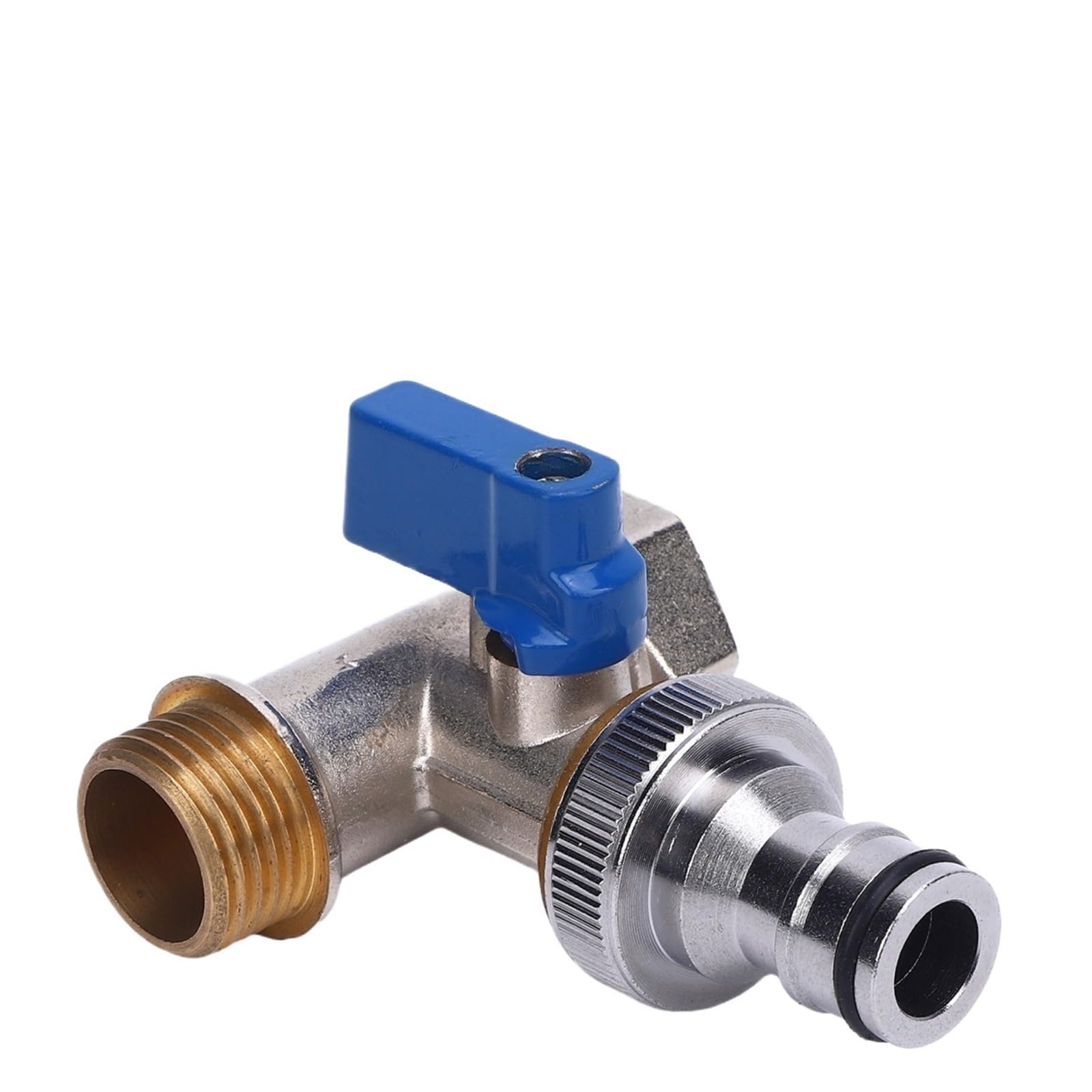 Vanne d'arrêt d'angle chromée 15mm mâle DN15 en té pour raccordement de machine à laver