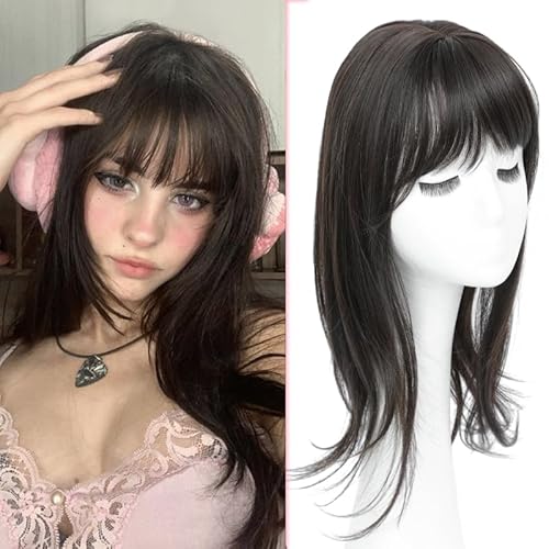 gulagula Hair Topper 18 inch Hair Topper with Bangs 4