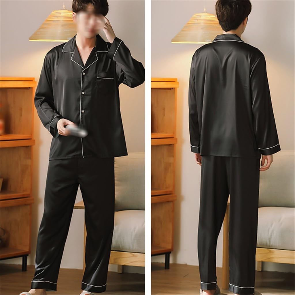 Pyjamas Men's Long-sleeved Ice Silk Thin Section Simulation Home Suit