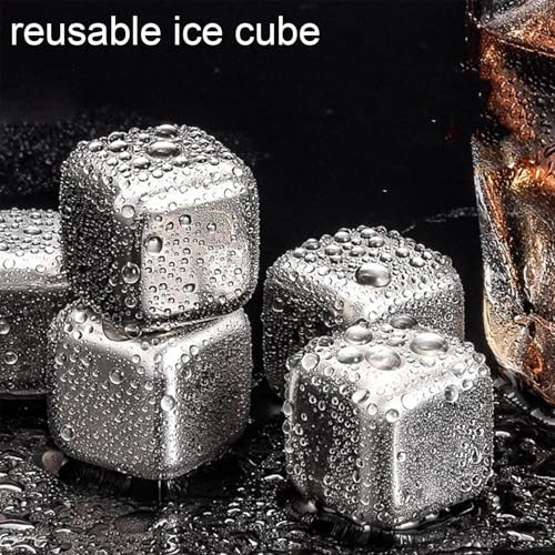 Piedra para enfriar whisky en cubos de metal inoxidable para tus veladas y reuniones 7