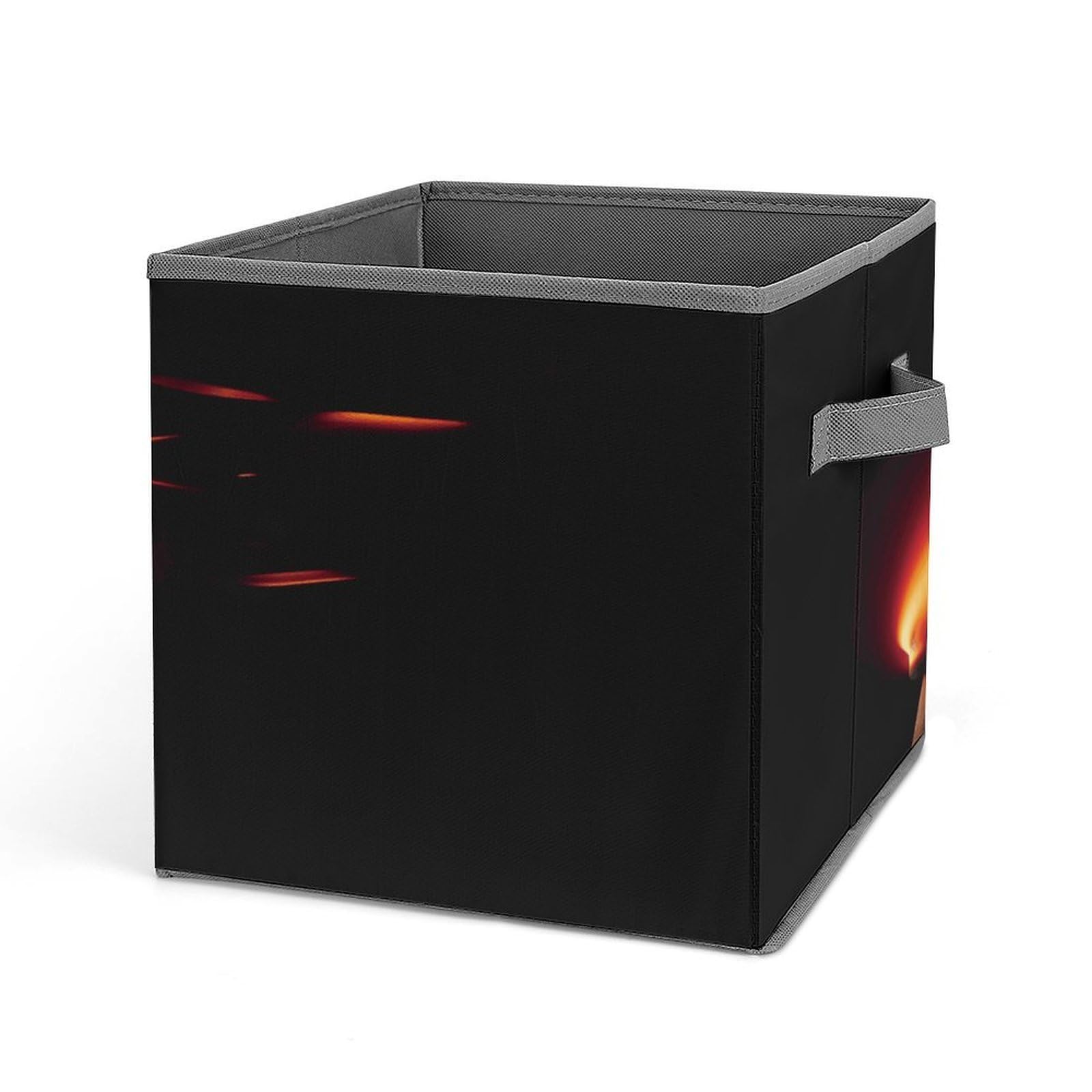 Fodpand Style Flames Matches Storage Cubes Foldable Decorative Fabric, Storage Bins Baskets With Handles, Closet Organizers And Storage For Home, Office,Closet, Clothes
